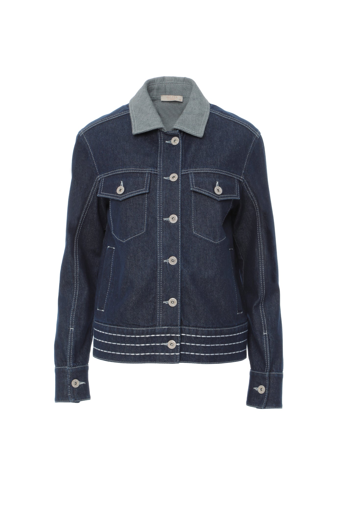 Dikiş Ve Çiçek Nakışlı Jean Ceket