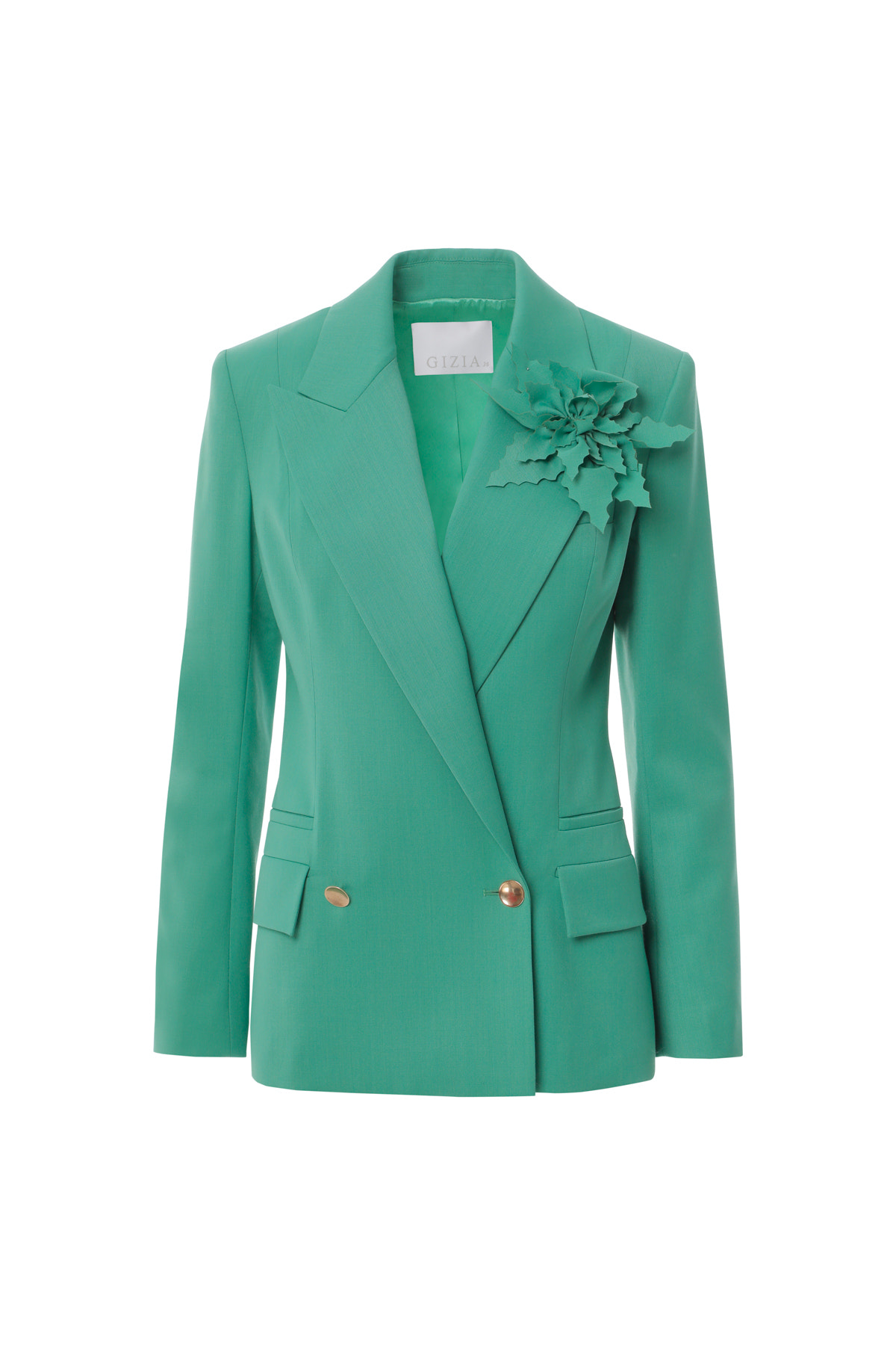 Çiçek Broşlu Düğme Detaylı Ceket