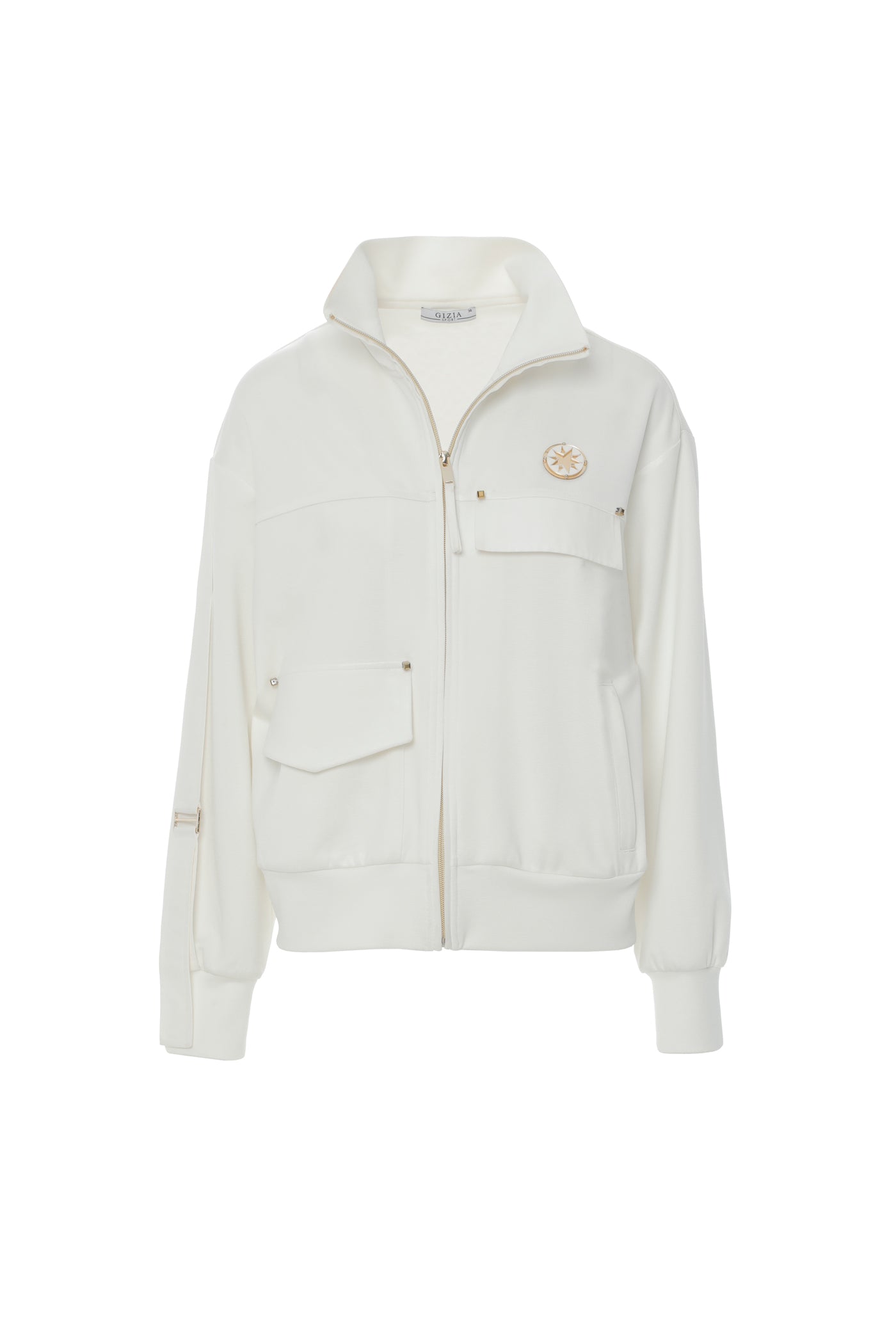 Küp Boncuk Detaylı Pleksili Dik Yaka Şık Ceket