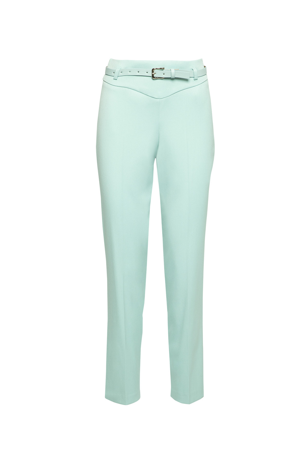 Beli Kemerli Mint Havuç Pantolon