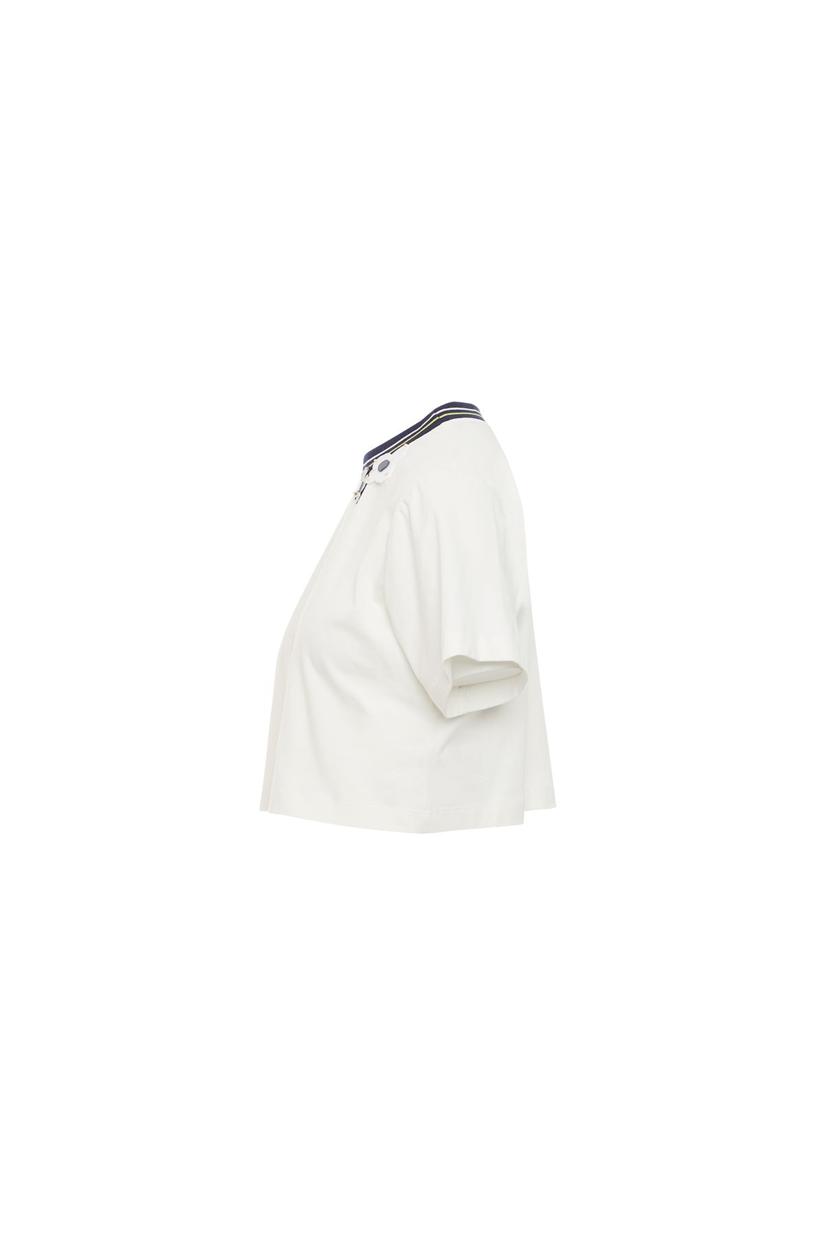 Ribana Yakalı Ekru T-shirt