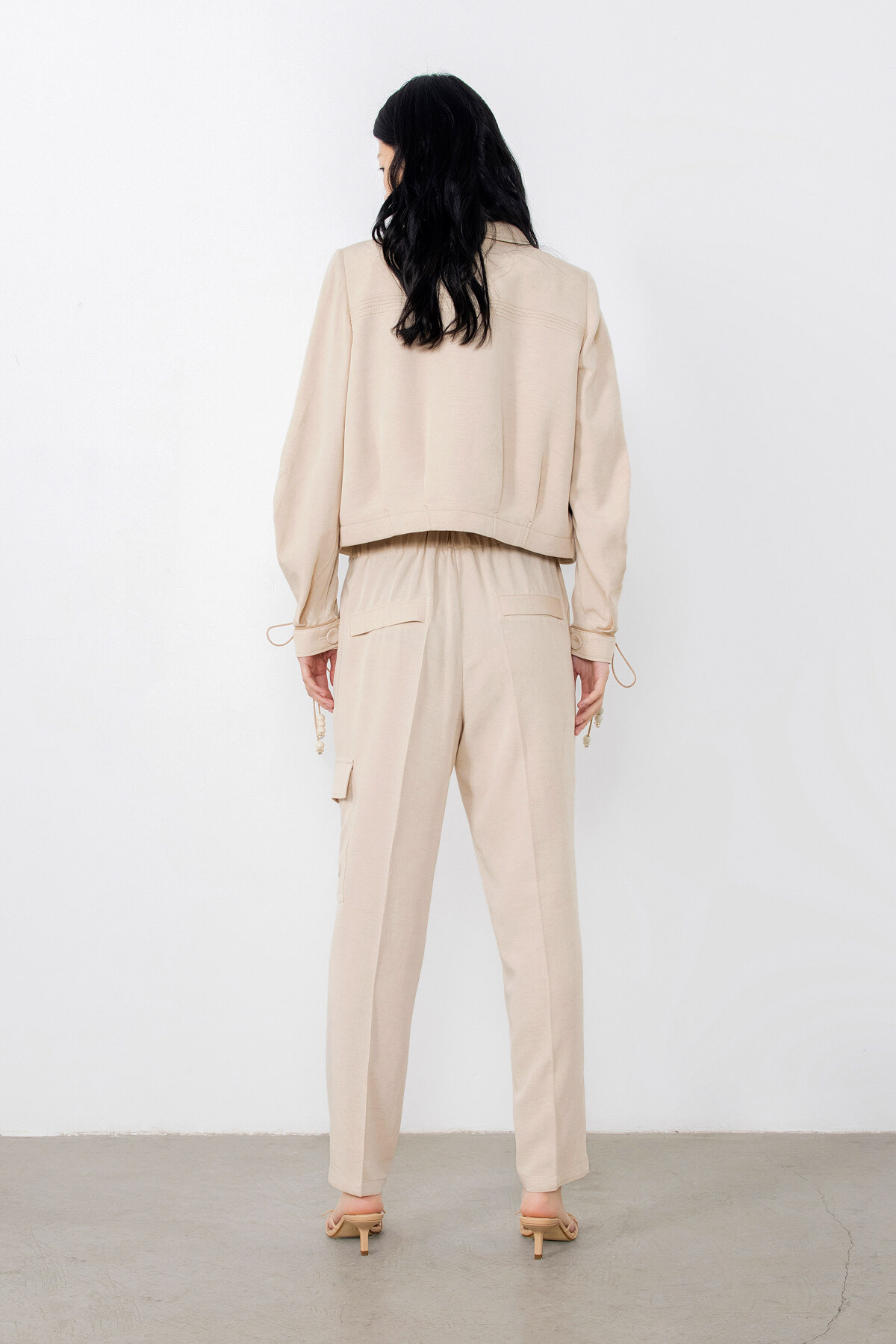 Arkası Lastikli Kargo Cepli Pantolon