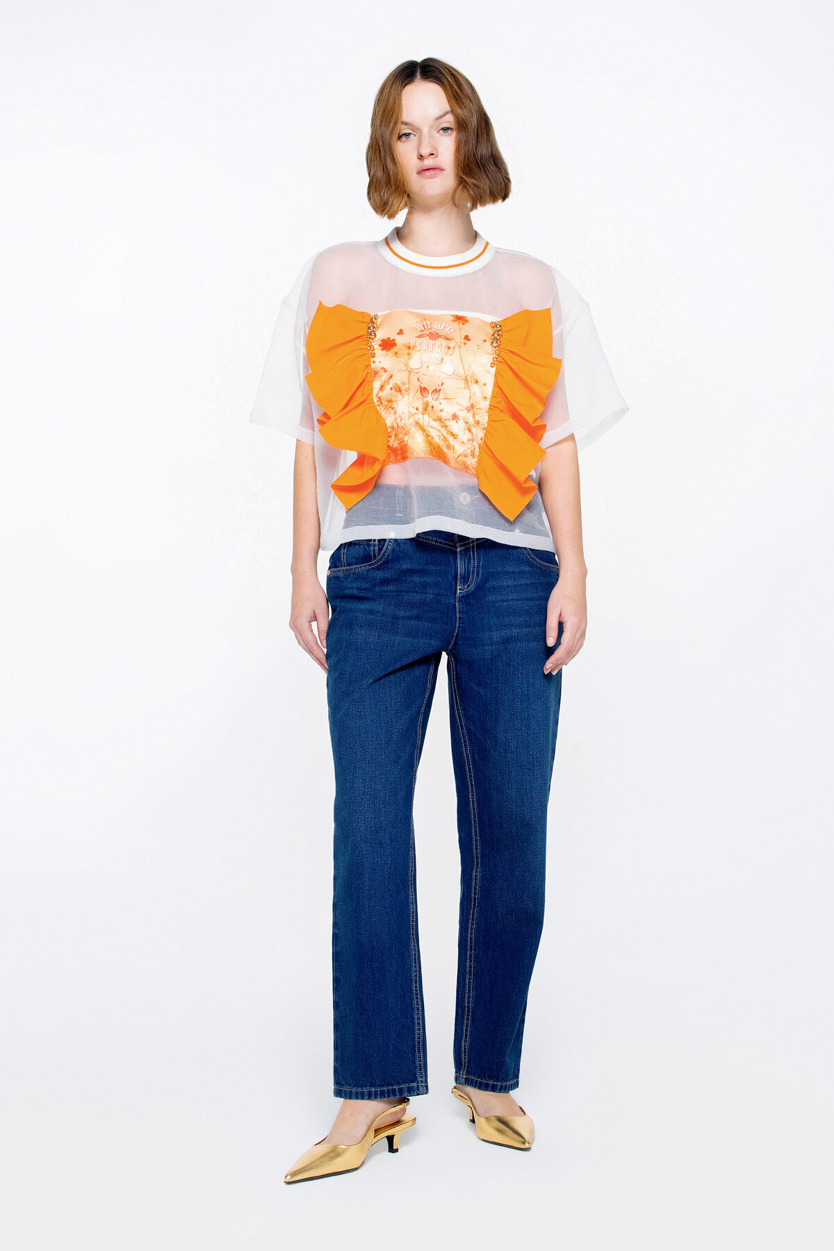 Triko Yaka Transparan Bluz