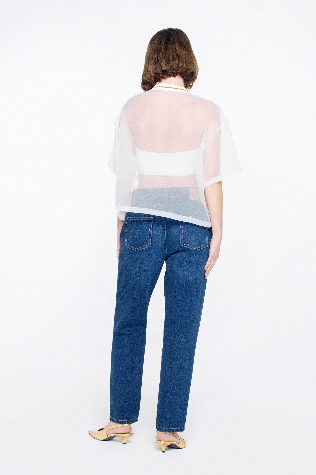 Triko Yaka Transparan Bluz