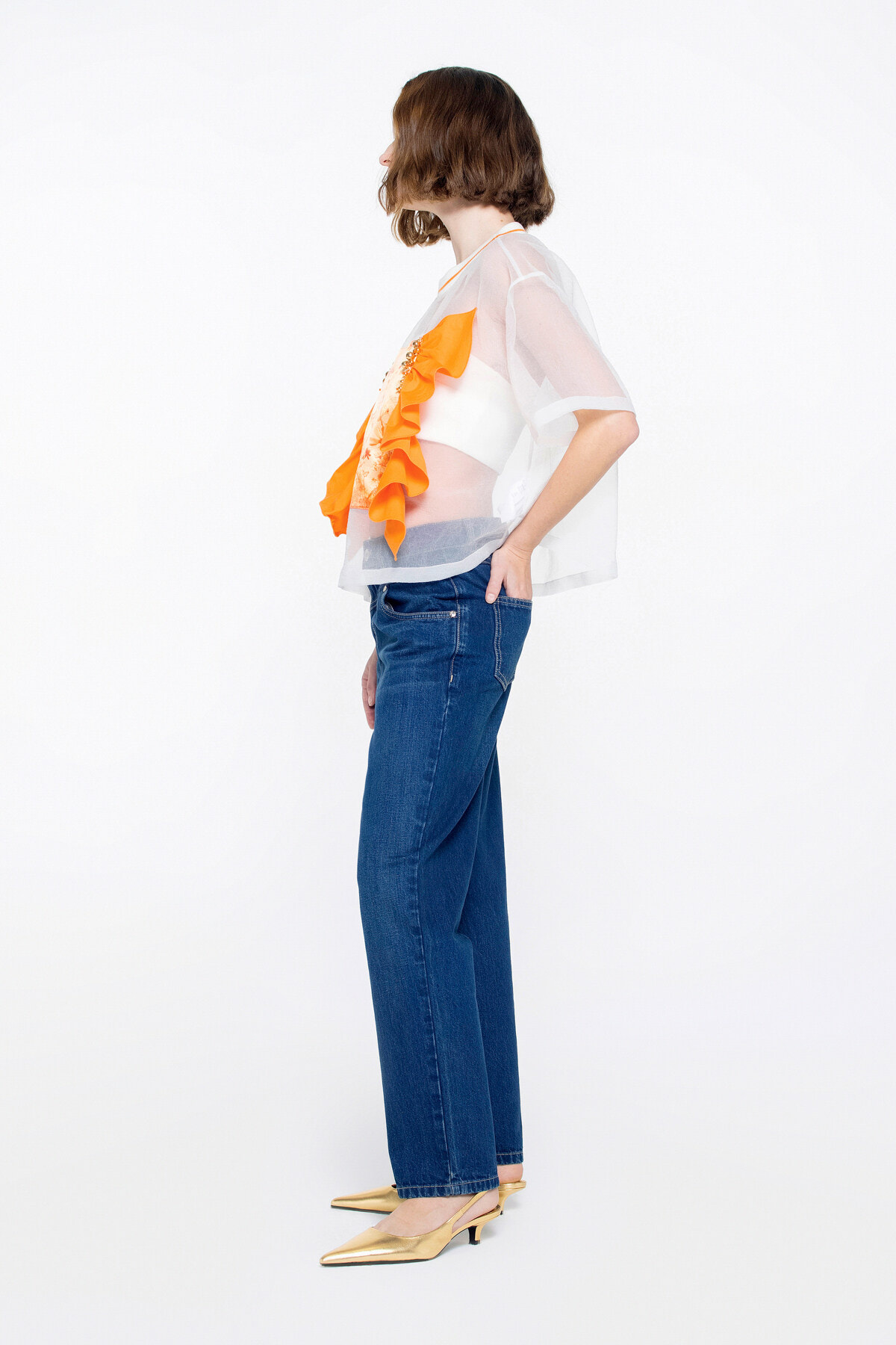 Triko Yaka Transparan Bluz