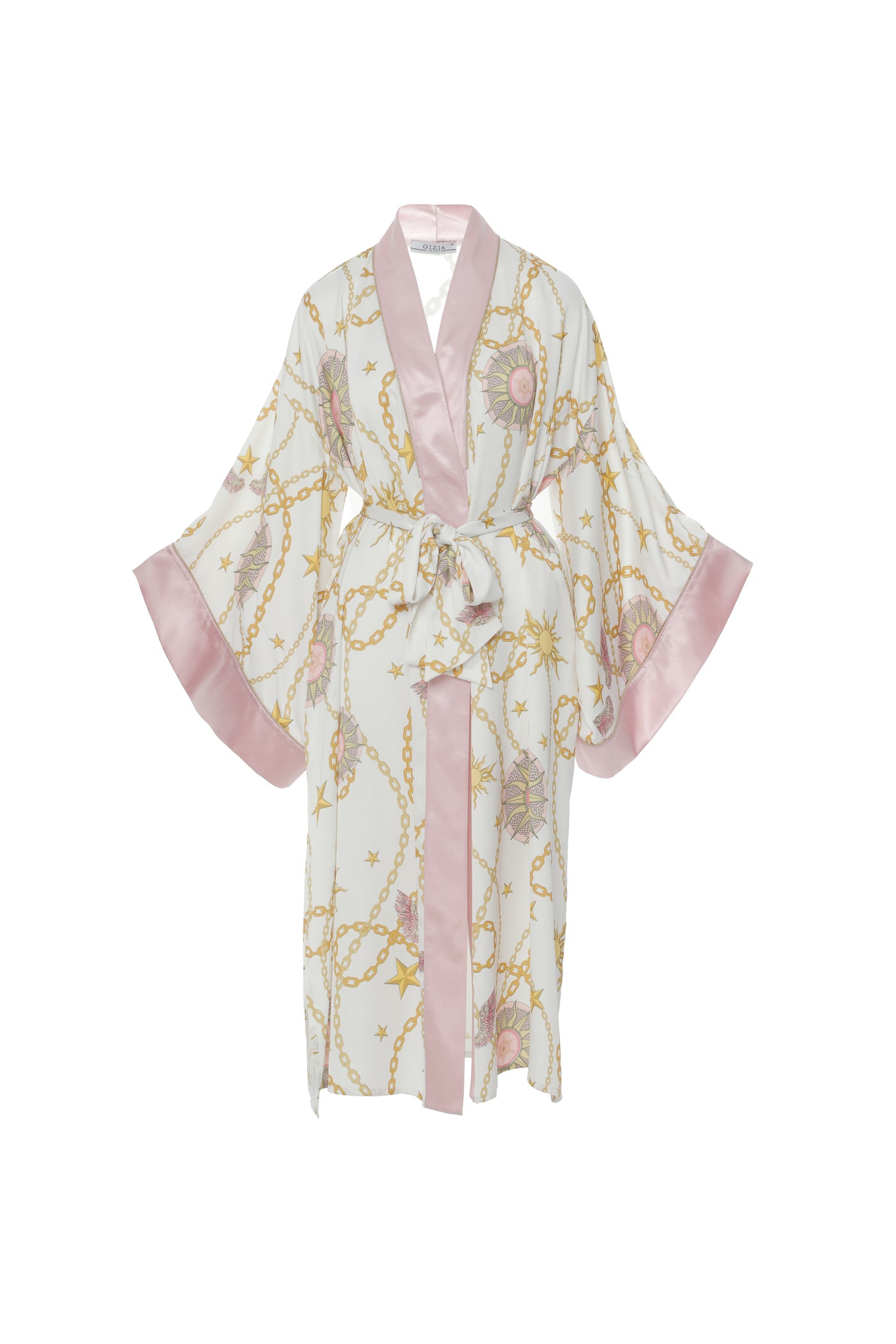 Seyyar Kuşak Detaylı Özel Desen Kimono