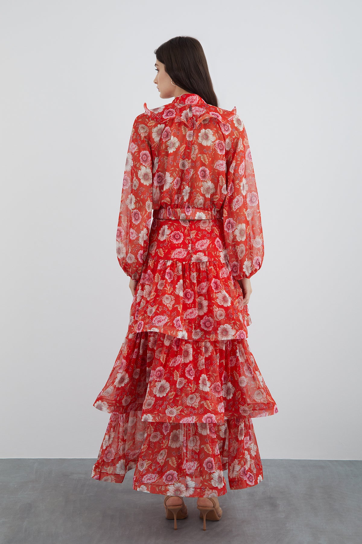 Çiçekli Şifon Bluz