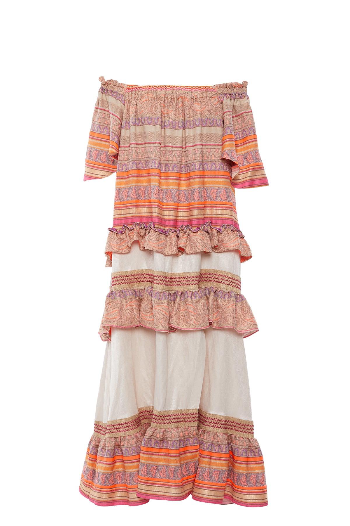 Kayık Yakalı Fırfır Detaylı Midi Elbise