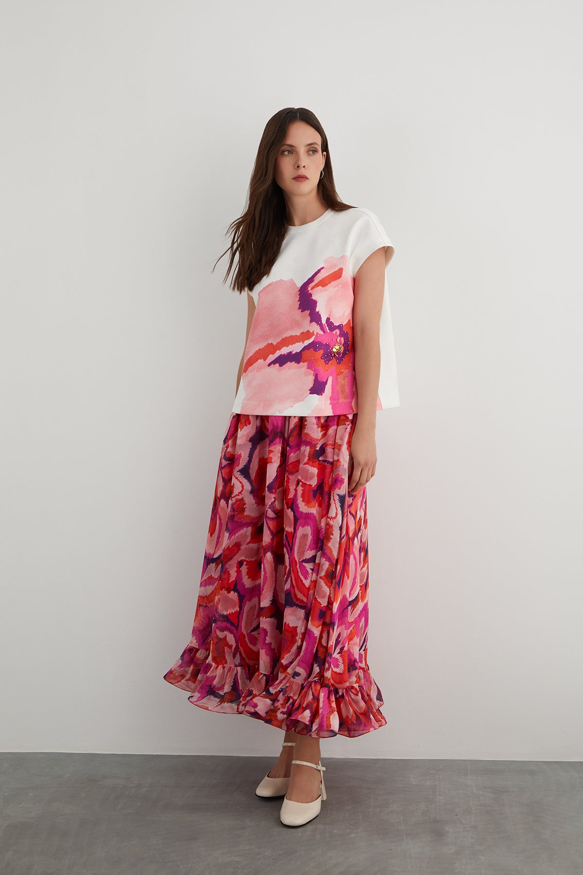 Özel Desen Kısa Kollu Scuba T-Shirt