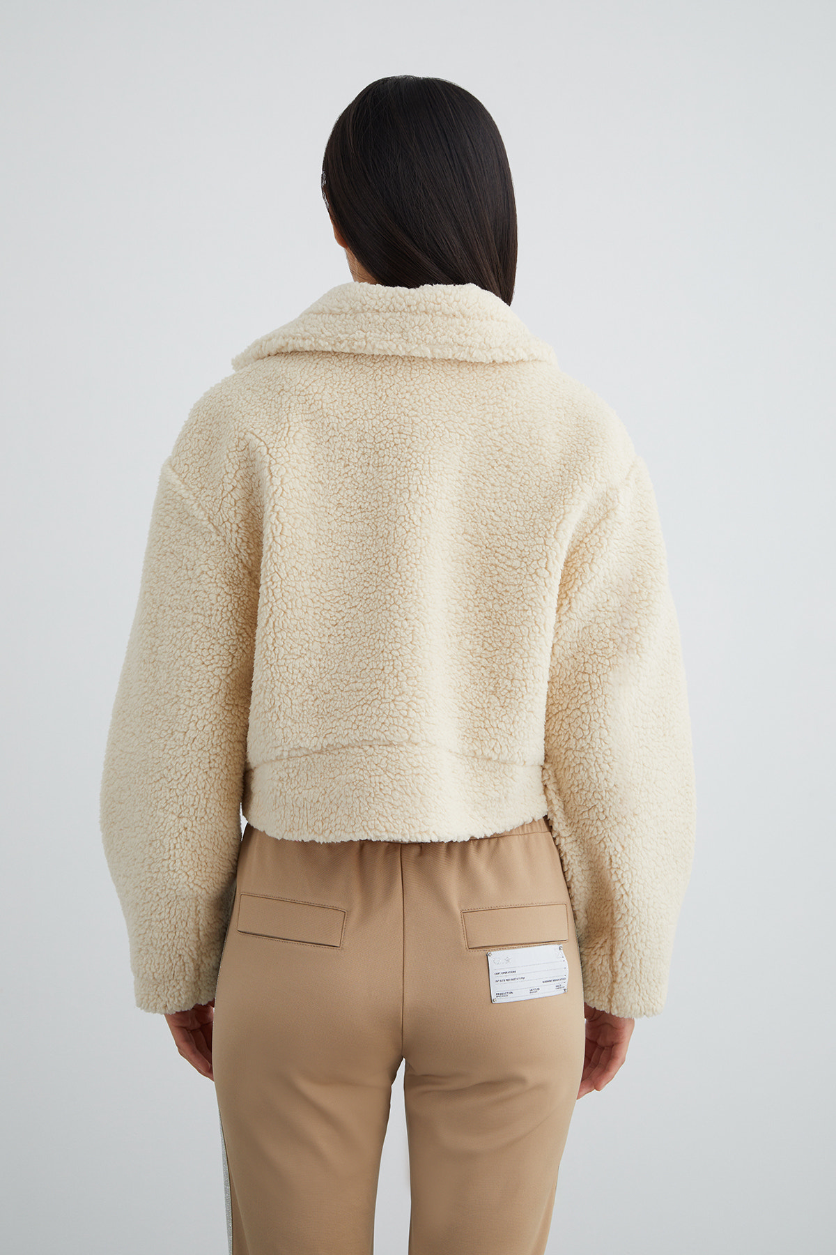 Sim Şerit Detaylı Peluş Mont