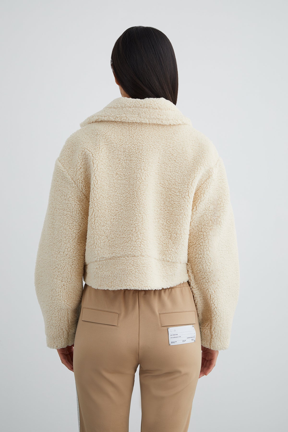 Sim Şerit Detaylı Kutu Form Peluş Ceket