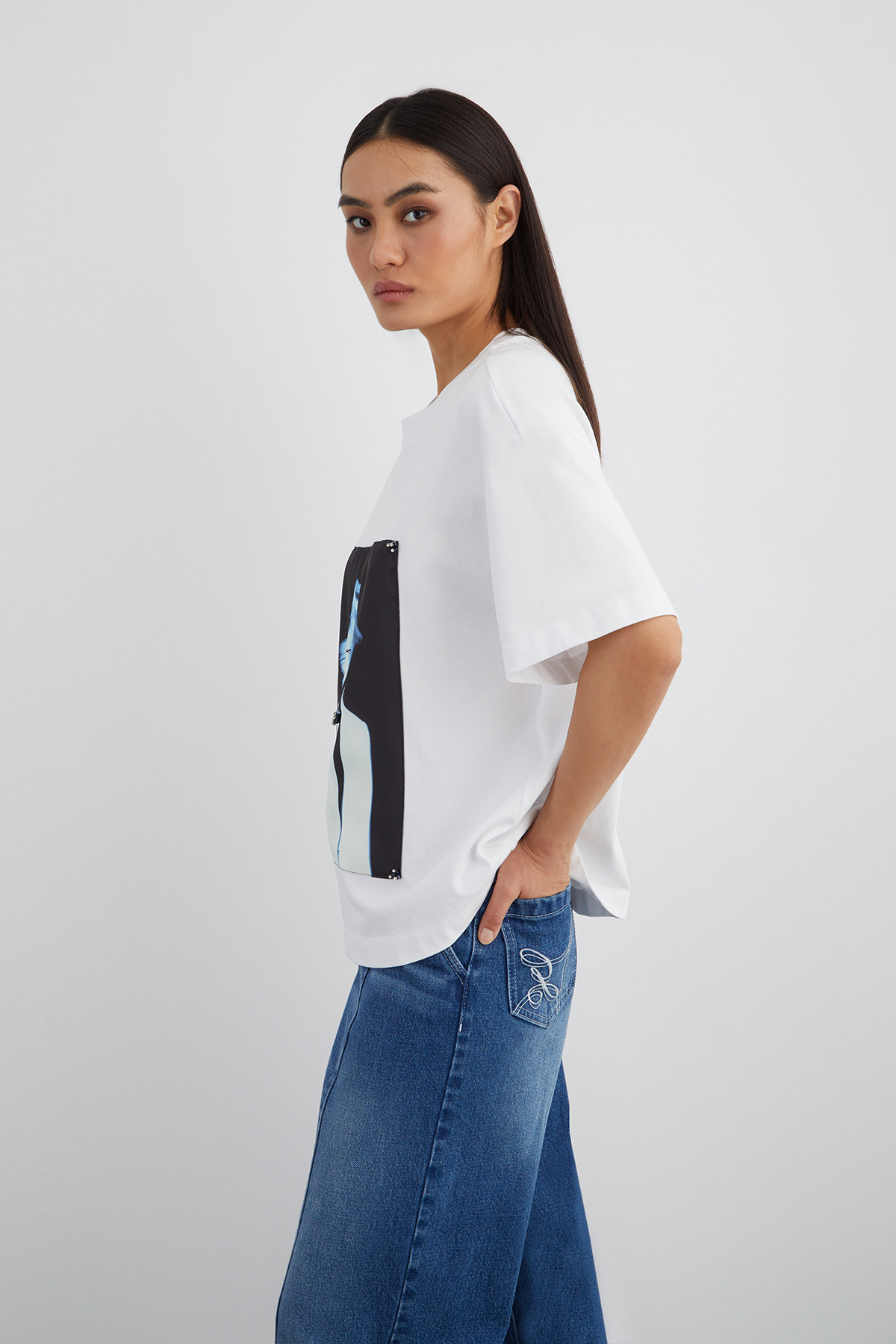 Özel Pano Desen Detaylı Kısa Kol T-shirt