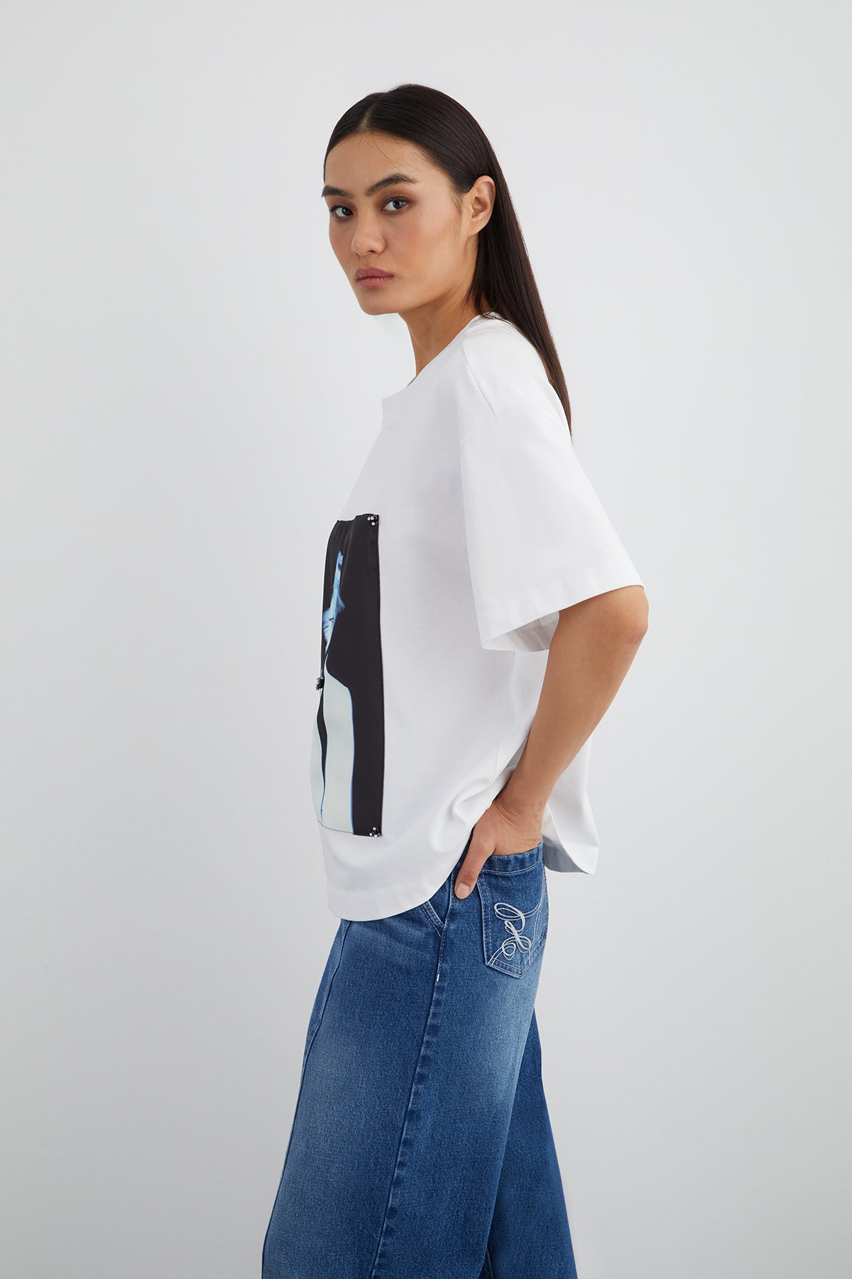 Özel Pano Desen Detaylı Kısa Kol T-shirt