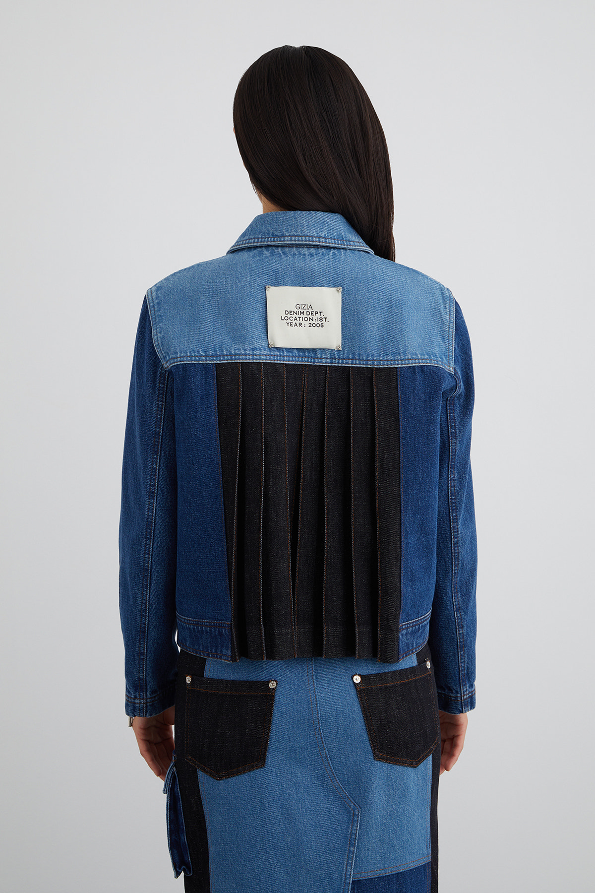 Asimetrik Çok Parçalı Jean Ceket