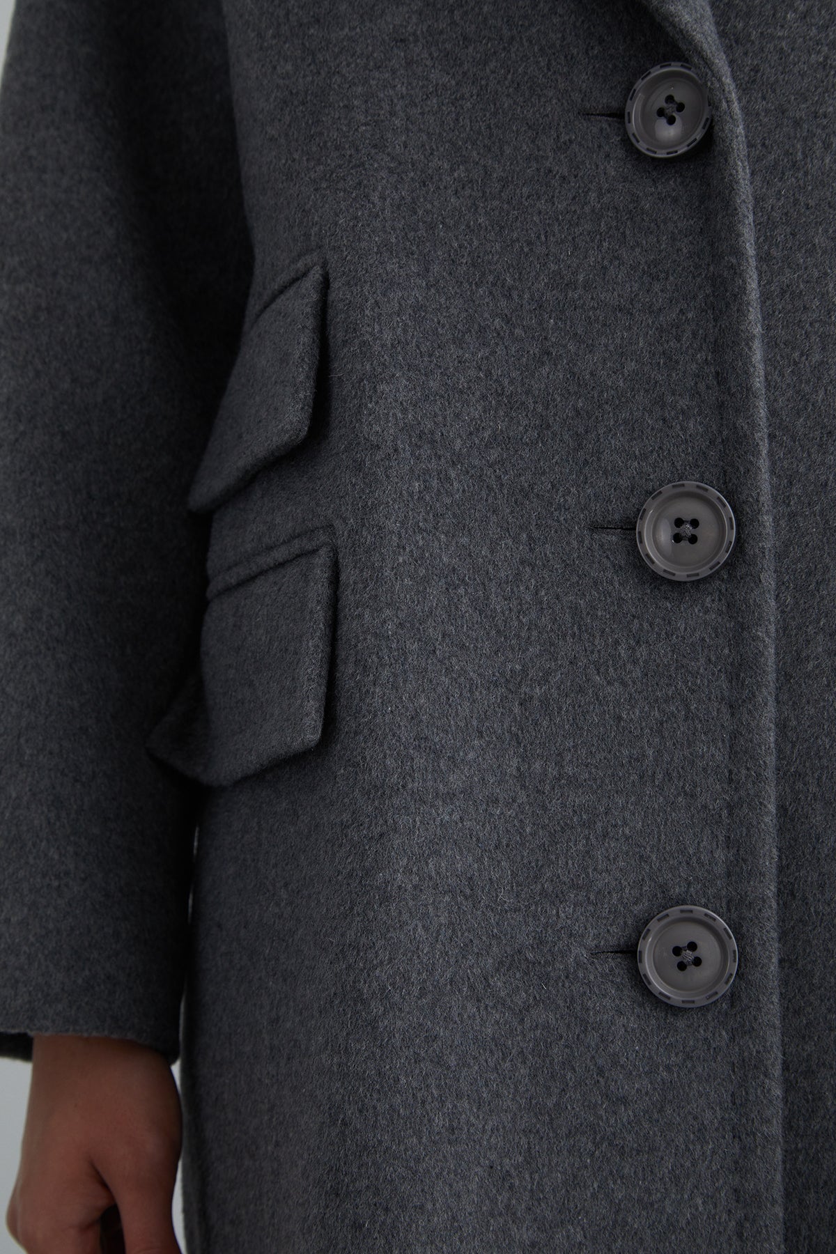 Cep Detaylı İpek Kaşmir Kaban