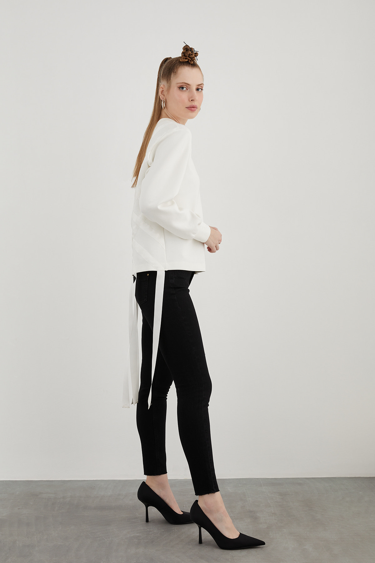 Bisiklet Yakalı Rahat Kesim Sweatshirt