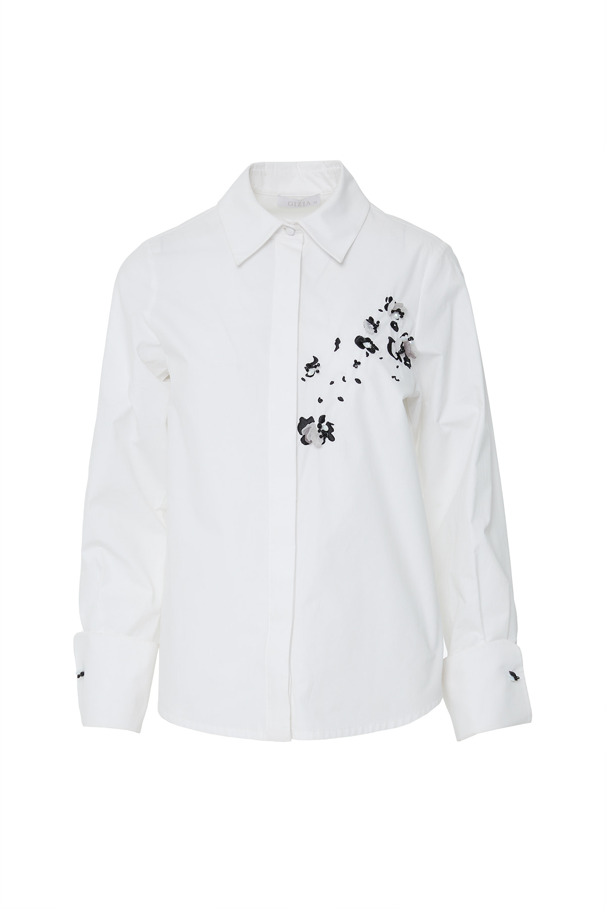 İşlemeli Nakış Detaylı Uzun Kollu Gömlek