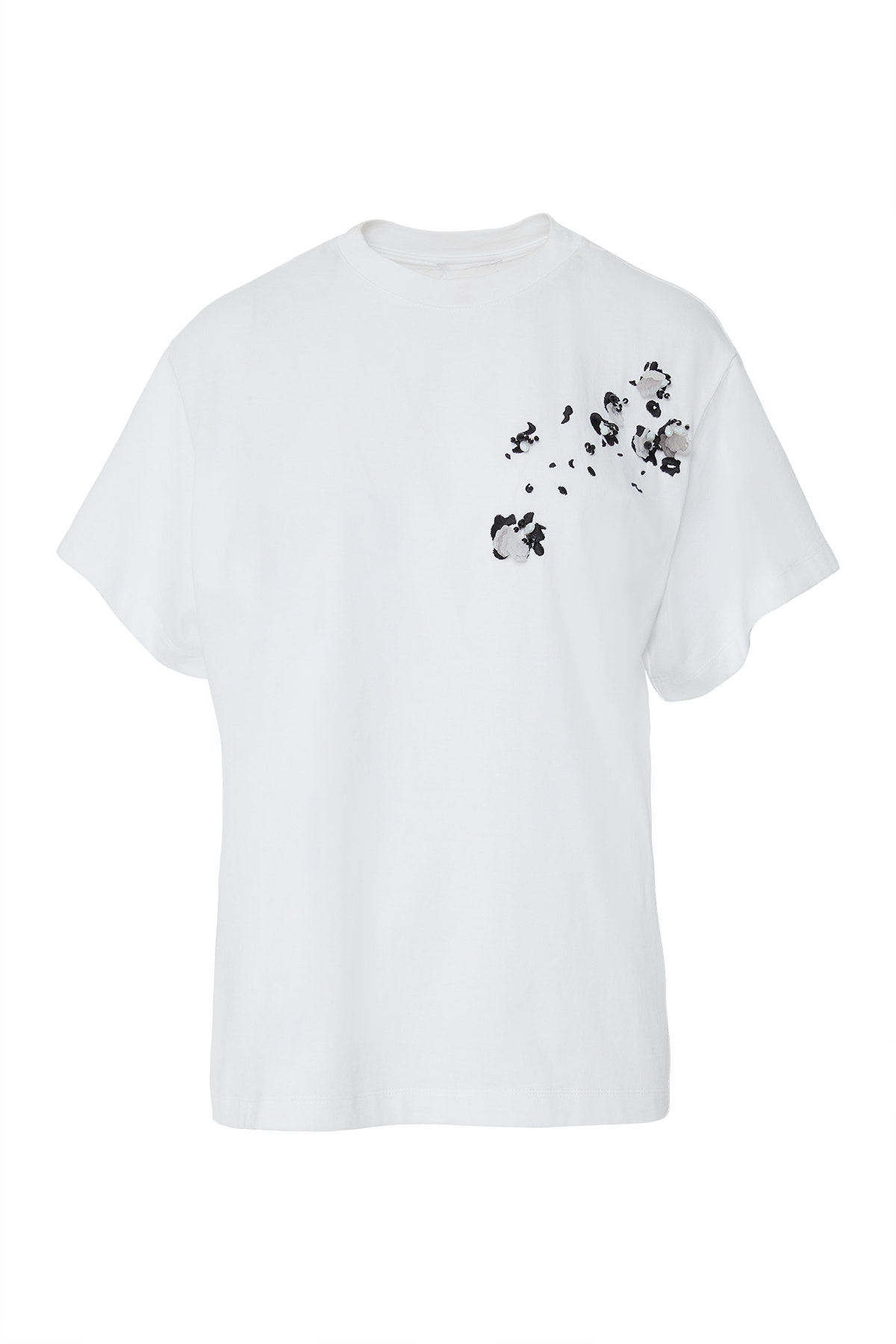 İşlemeli Nakış Detaylı Arkası Etiketli T-shirt