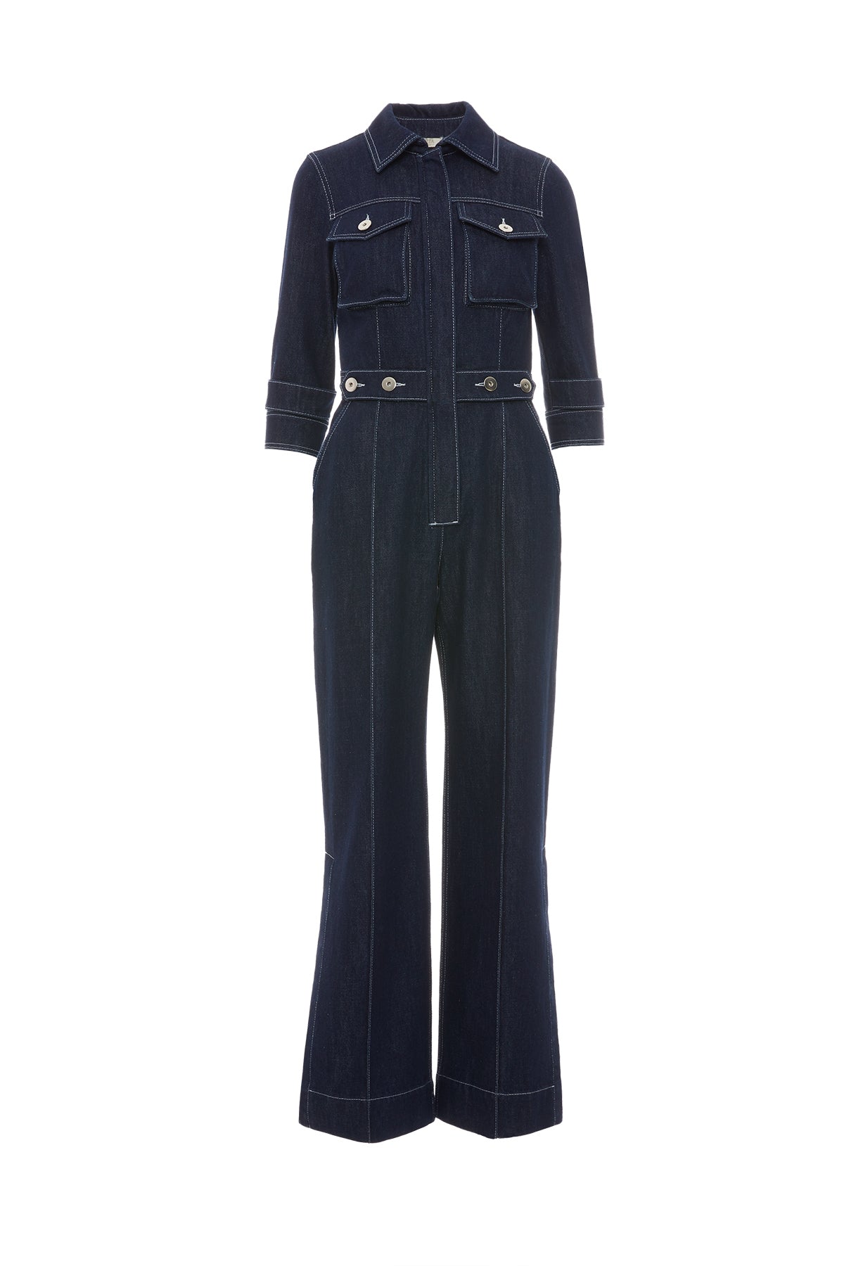 Nikel Düğme Detaylı Yanı Yırtmaçlı Flare Paça Jean Tulum