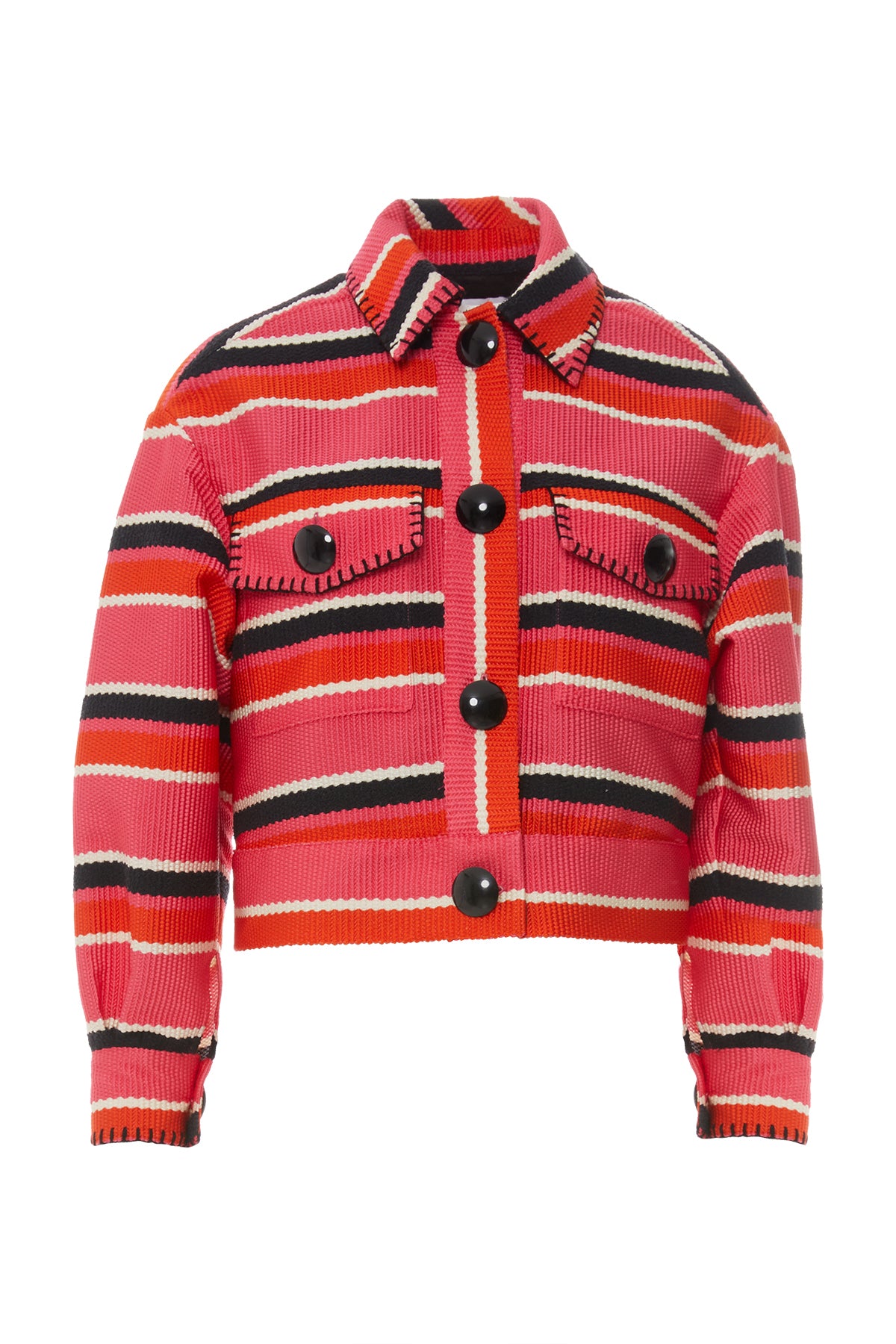 Çoban Dikiş Detaylı Büyük Düğmeli Ceket