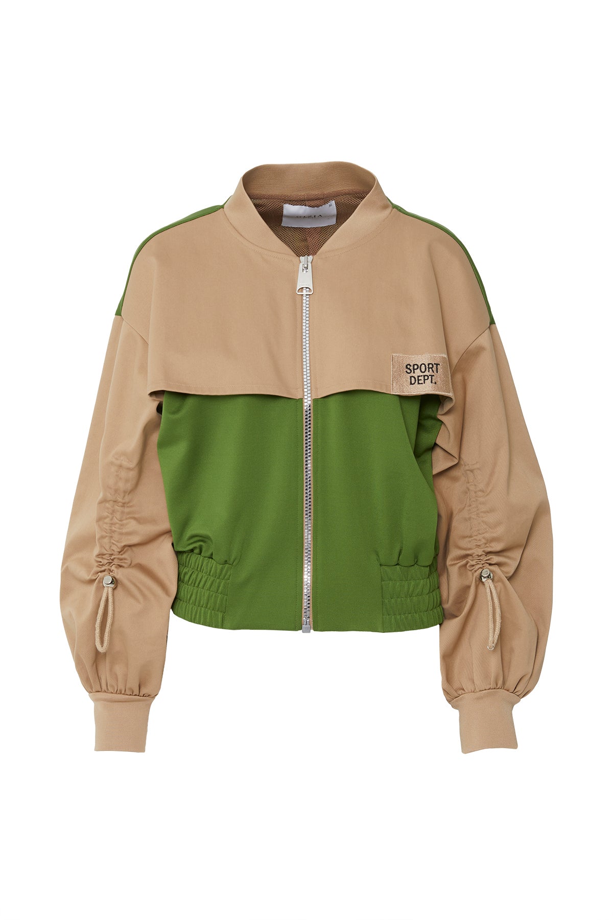 Aplike Nakış Detaylı Kolu Büzülebilir Dik Yaka Ceket