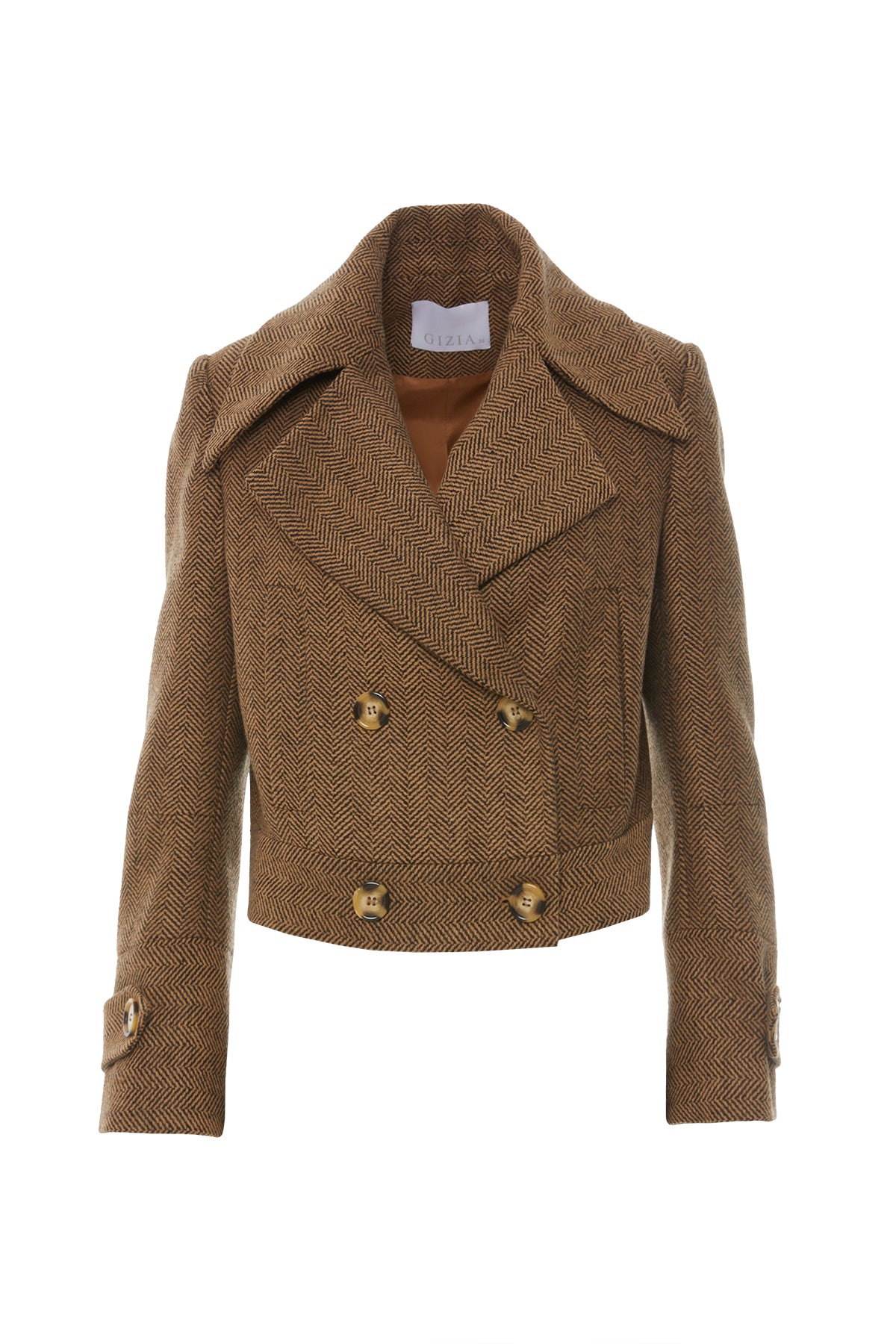 Kruvaze Kapama Kutu Form Kısa Kaşe Ceket