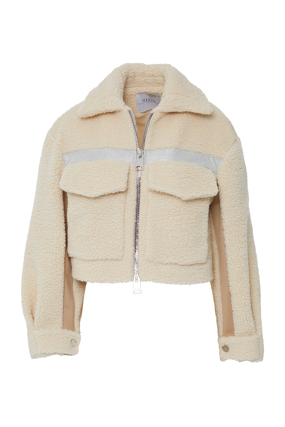 Sim Şerit Detaylı Peluş Mont