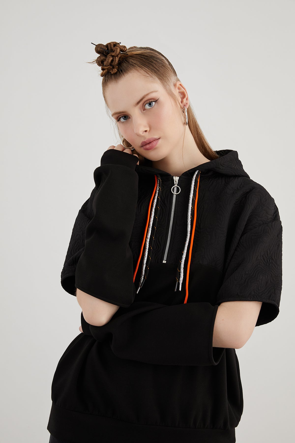 Kol Pencere Detaylı Oversize Sweatshirt