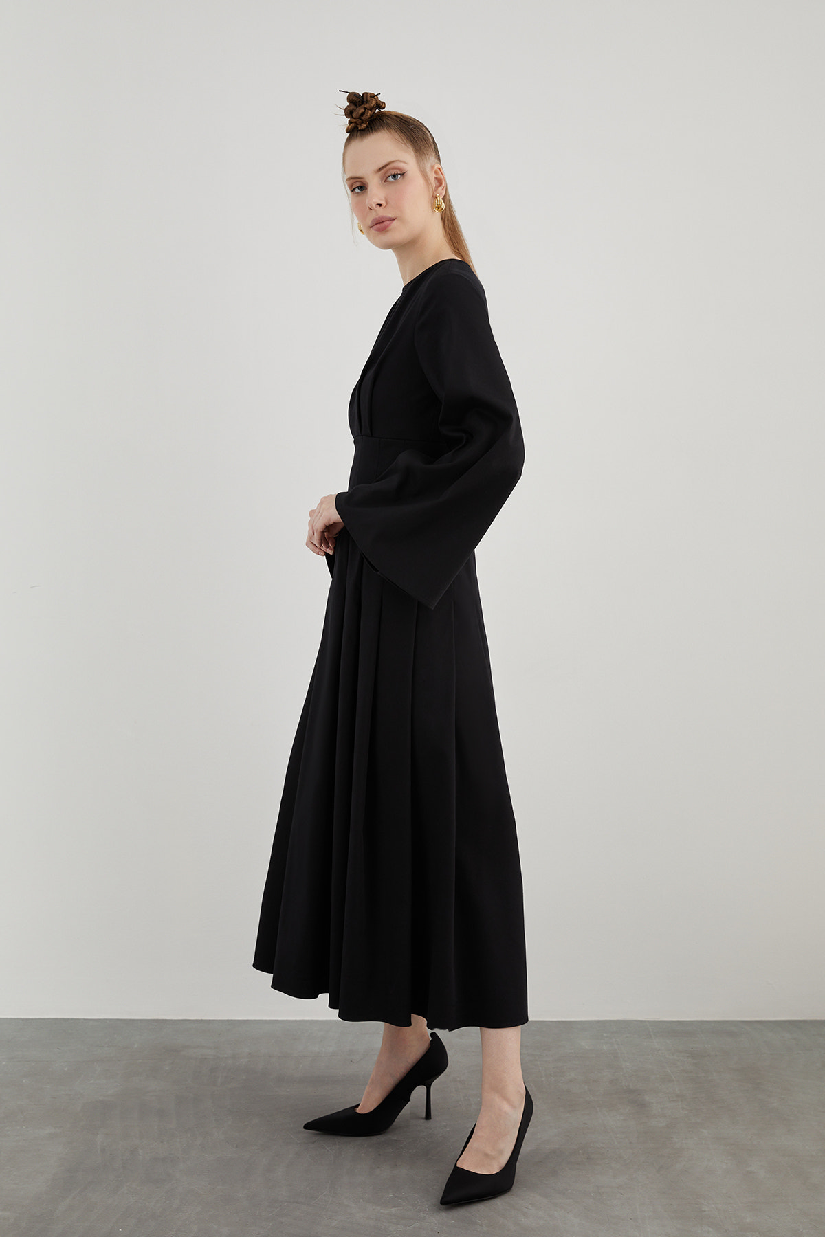 Bisiklet Yaka Maxi Boy Elbise