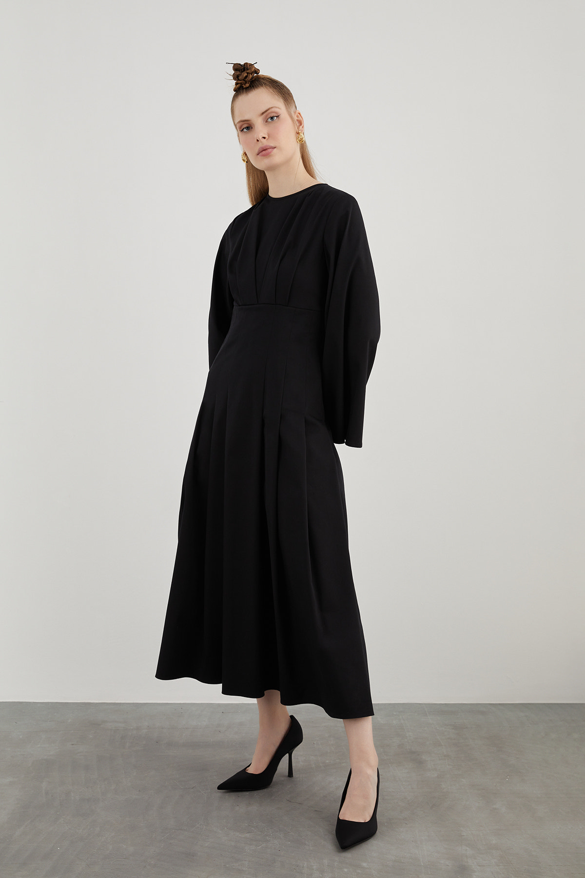 Bisiklet Yaka Maxi Boy Elbise