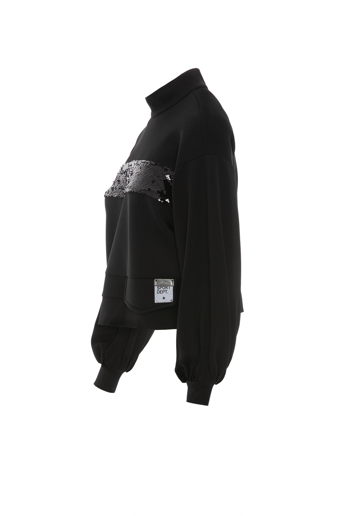 Aksesuarlı Bayet Detay Dik Yakalı Sweatshirt