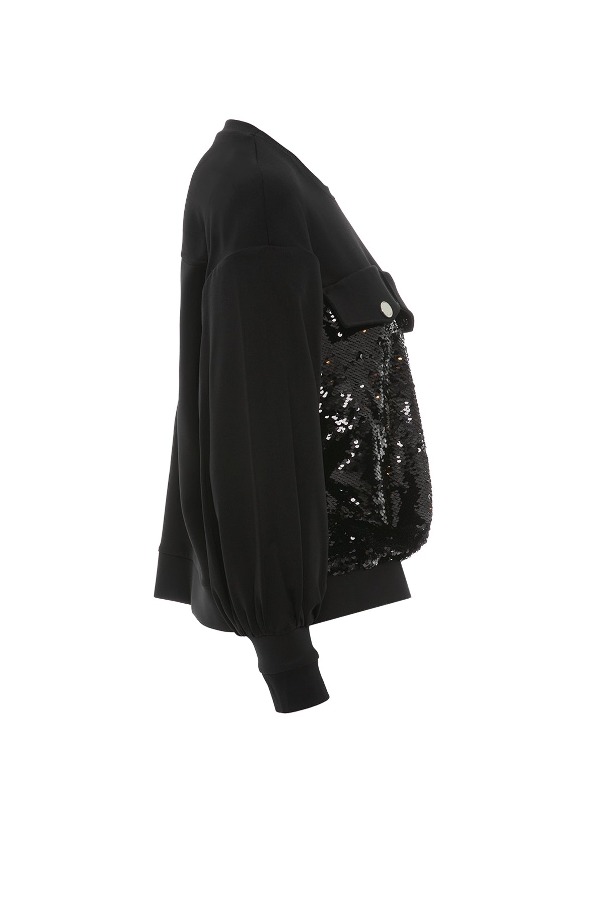 Süs Cep Kapaklı Payet Detaylı Sweatshirt