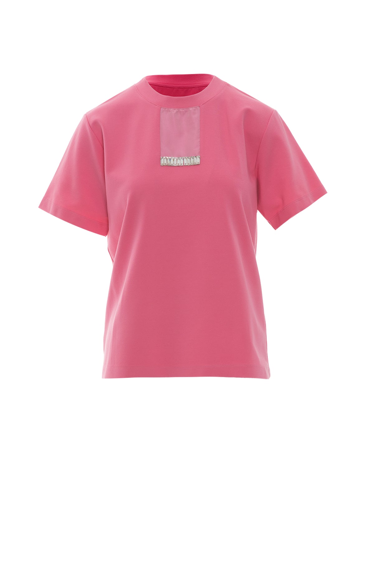 Önü Taşlı Arka Beden Etiket Detaylı T-Shirt