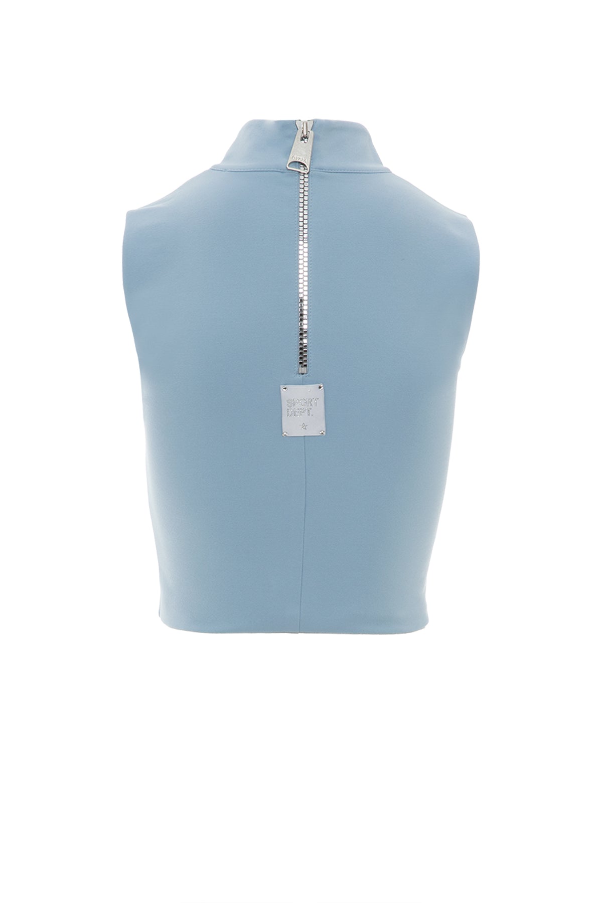 Arka Beden Fermuarlı Dik Yaka Kolsuz Bluz