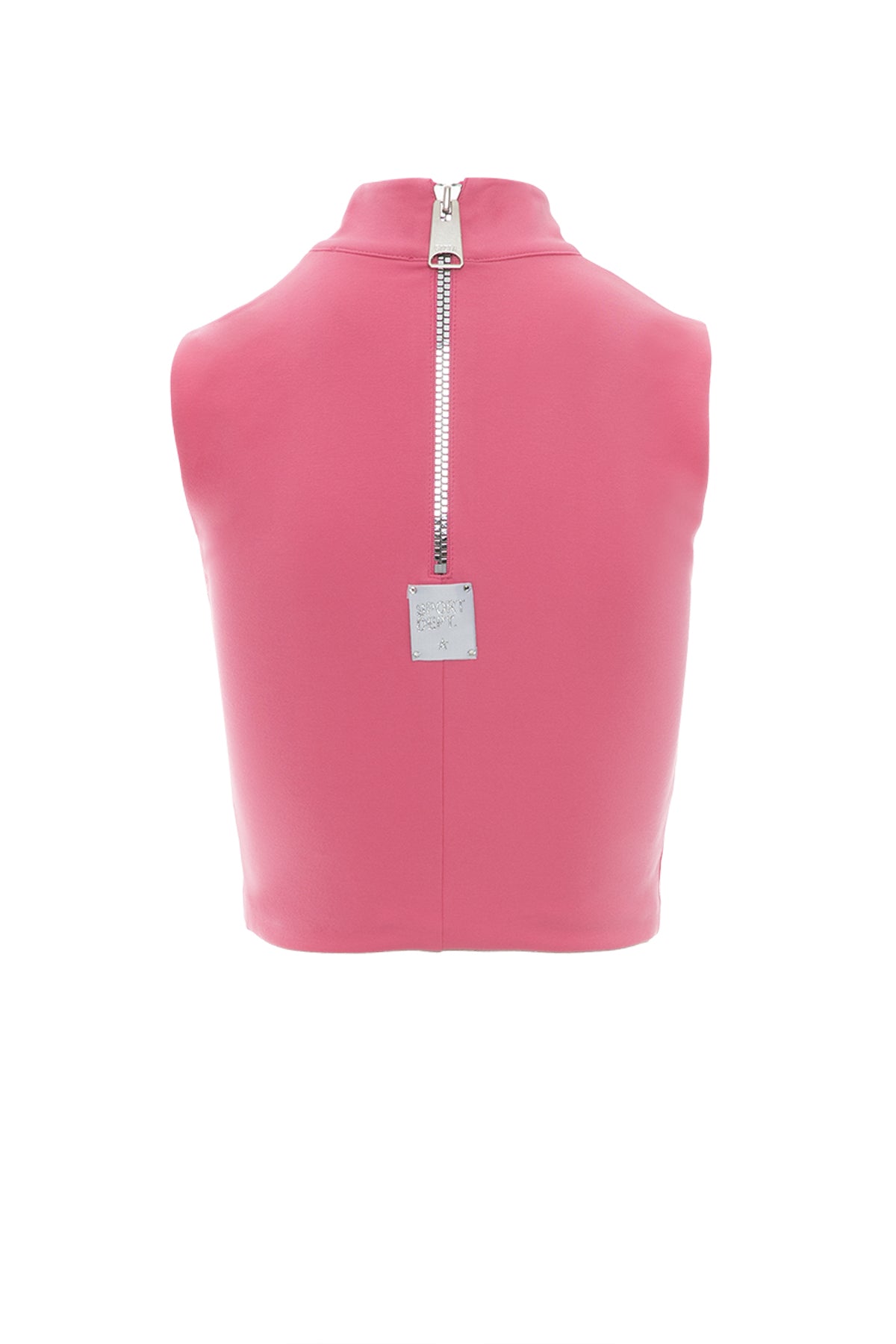 Arka Beden Fermuarlı Dik Yaka Kolsuz Bluz