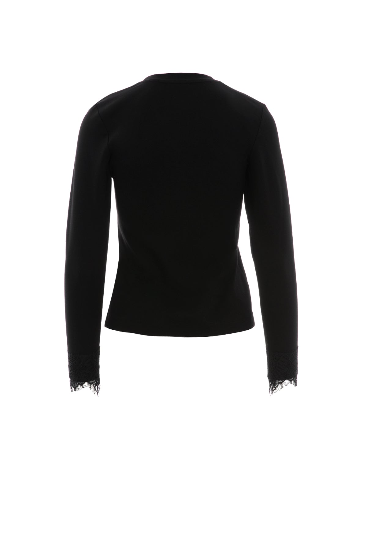 Aksesuar Detaylı Kol Ucu Dantelli Uzun Kollu T-Shirt