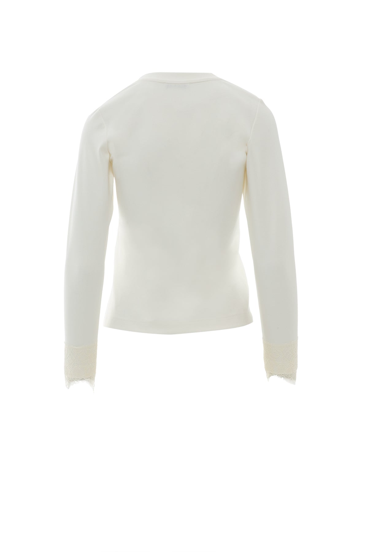 Aksesuar Detaylı Kol Ucu Dantelli Uzun Kollu T-Shirt