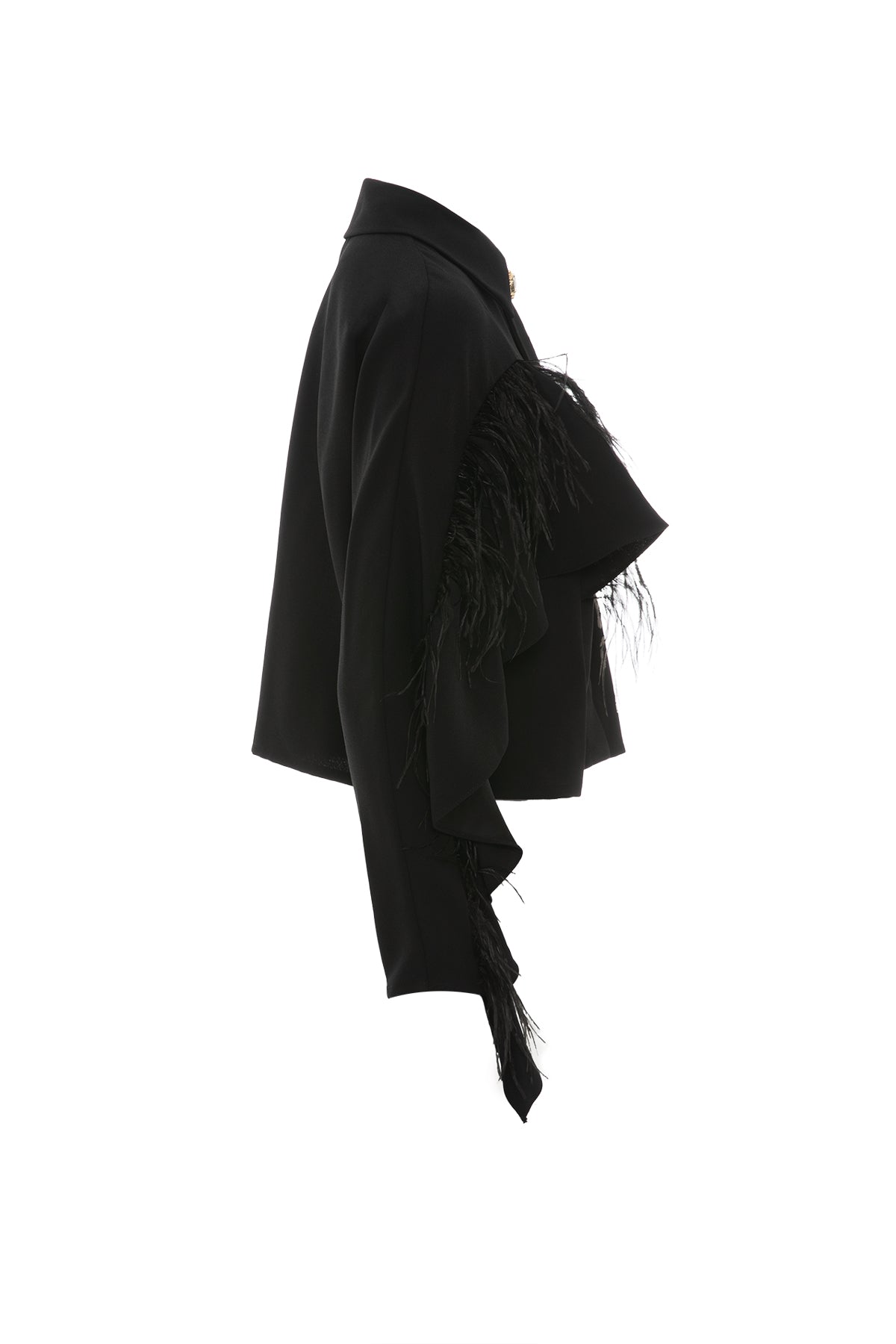 Tüy Detaylı Çıtçıt Kapama Bluz