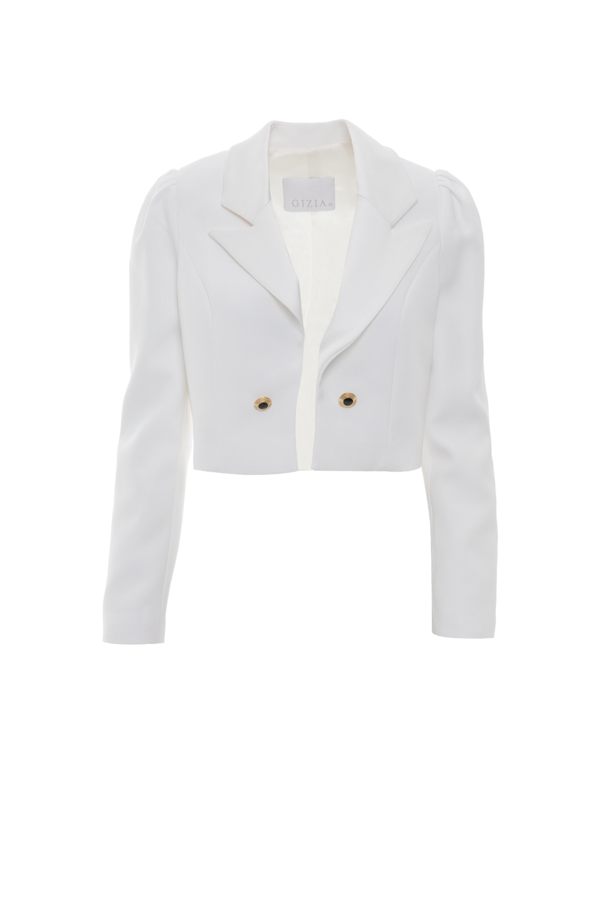 Gold Düğme Detaylı Kısa Ekru Ceket