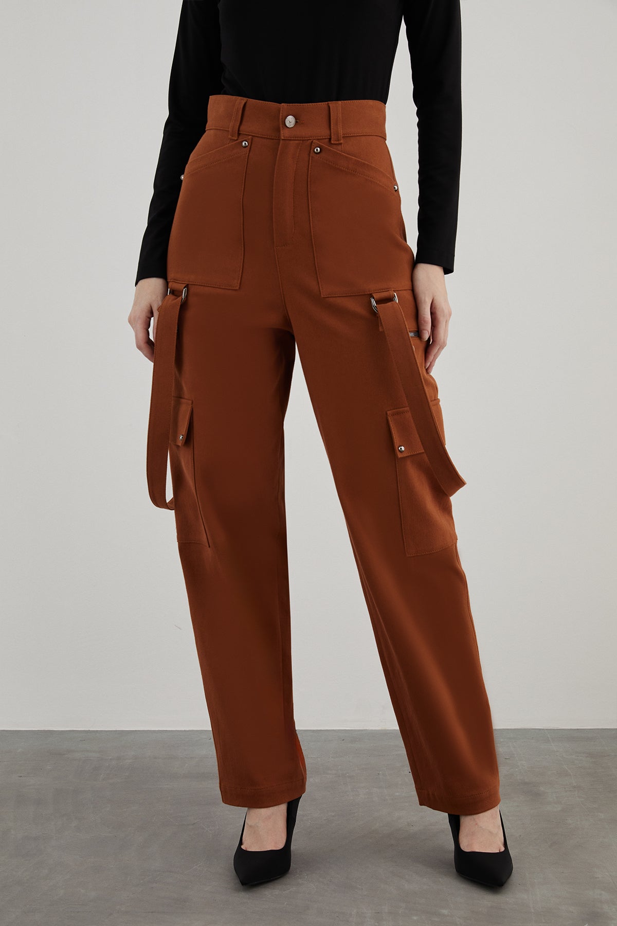 Kargo Cepli Düz Kesim Pantolon