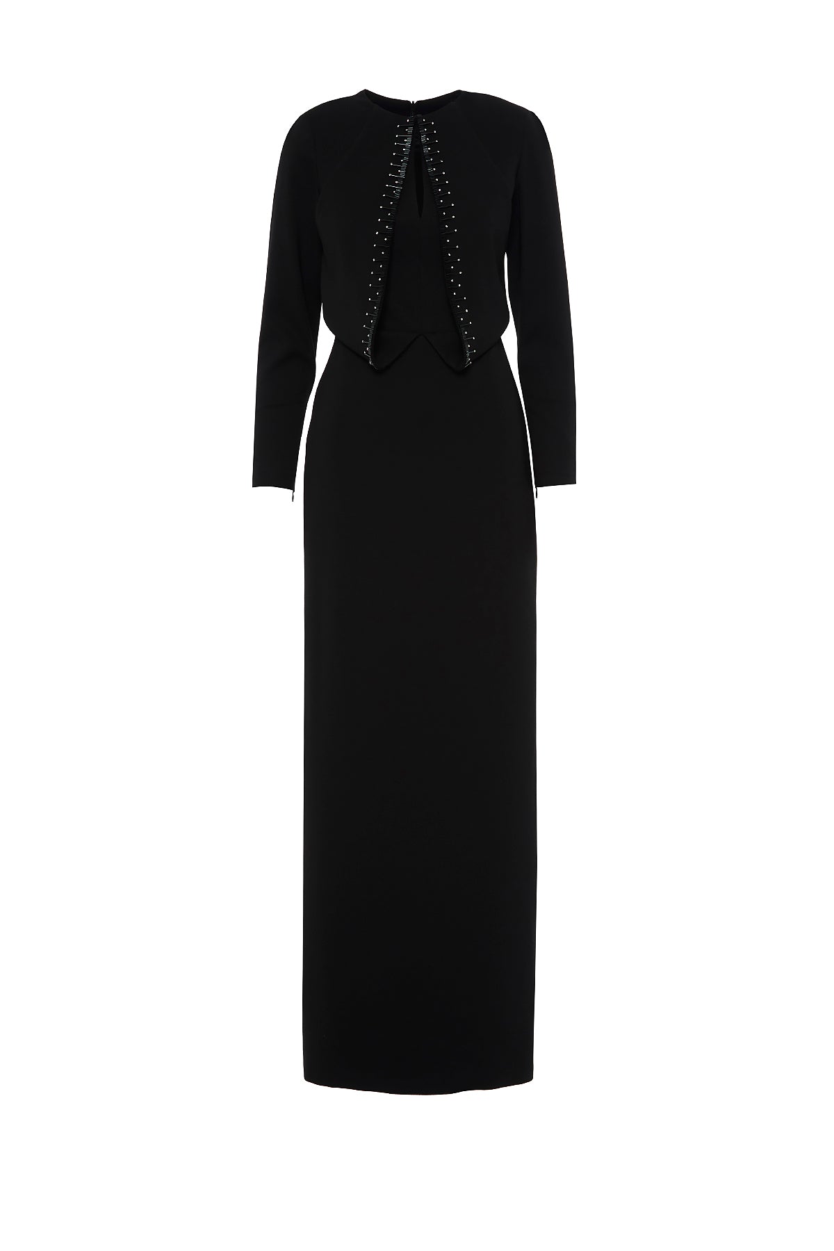 Önü İşleme Model Detaylı Arkası Yırtmaçlı Uzun Abiye Elbise