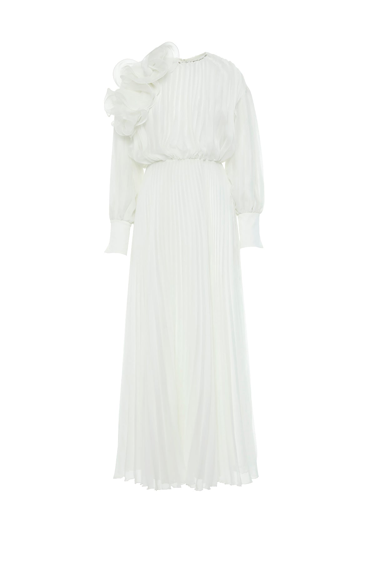 Pliseli Maxi Kloş Abiye Elbise