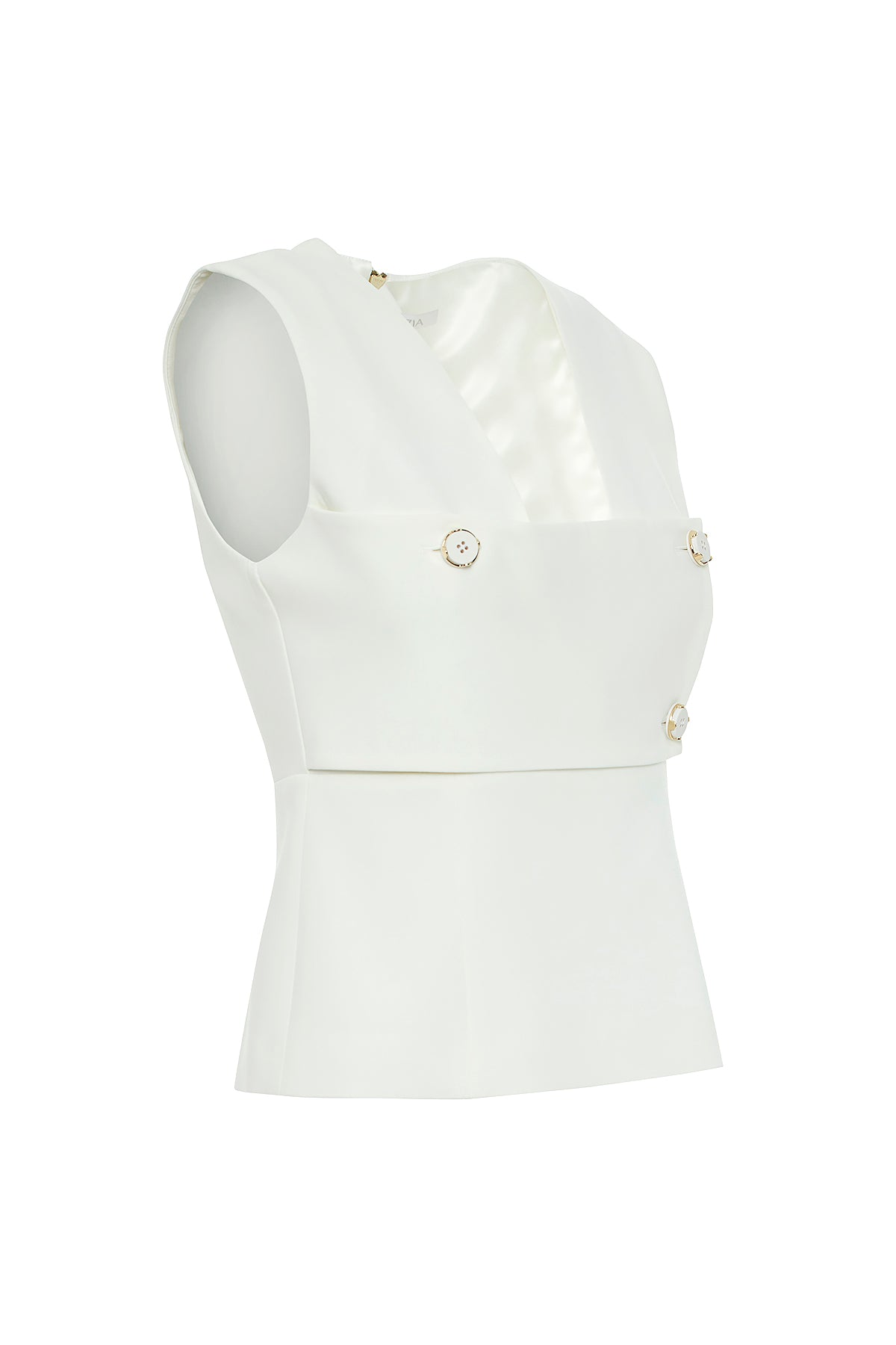 Düğme Detaylı Arkası Fermuarlı Bluz