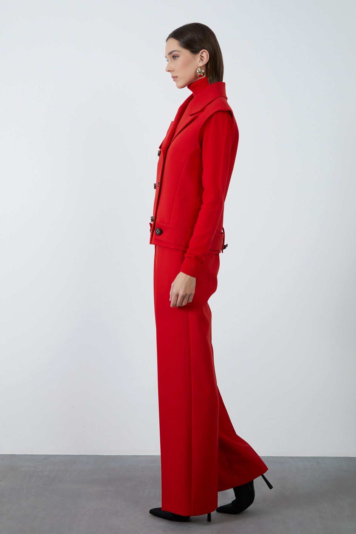 Düğme Detaylı Erkek Yaka Yelek