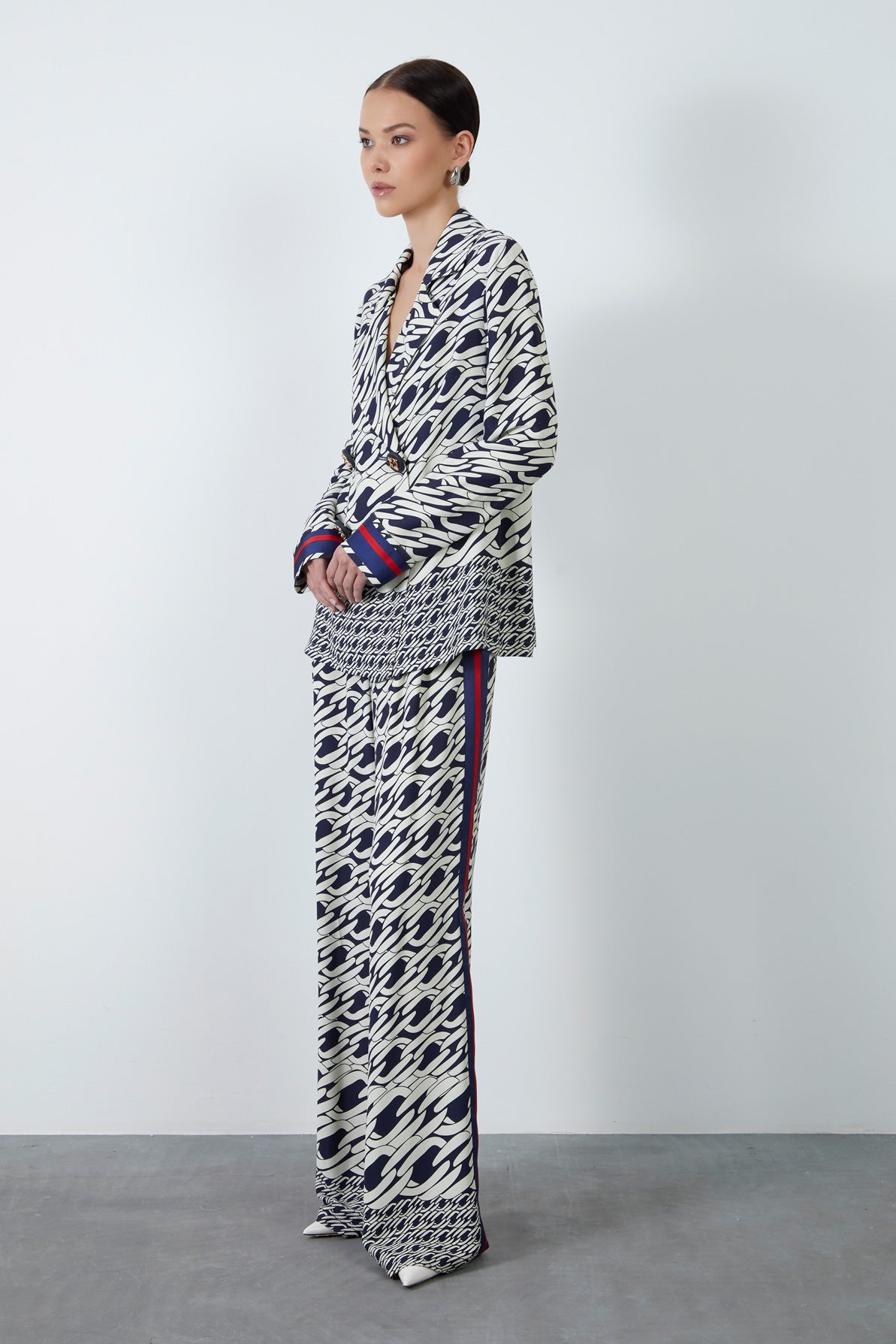 Manşet Detaylı Desenli Ceket