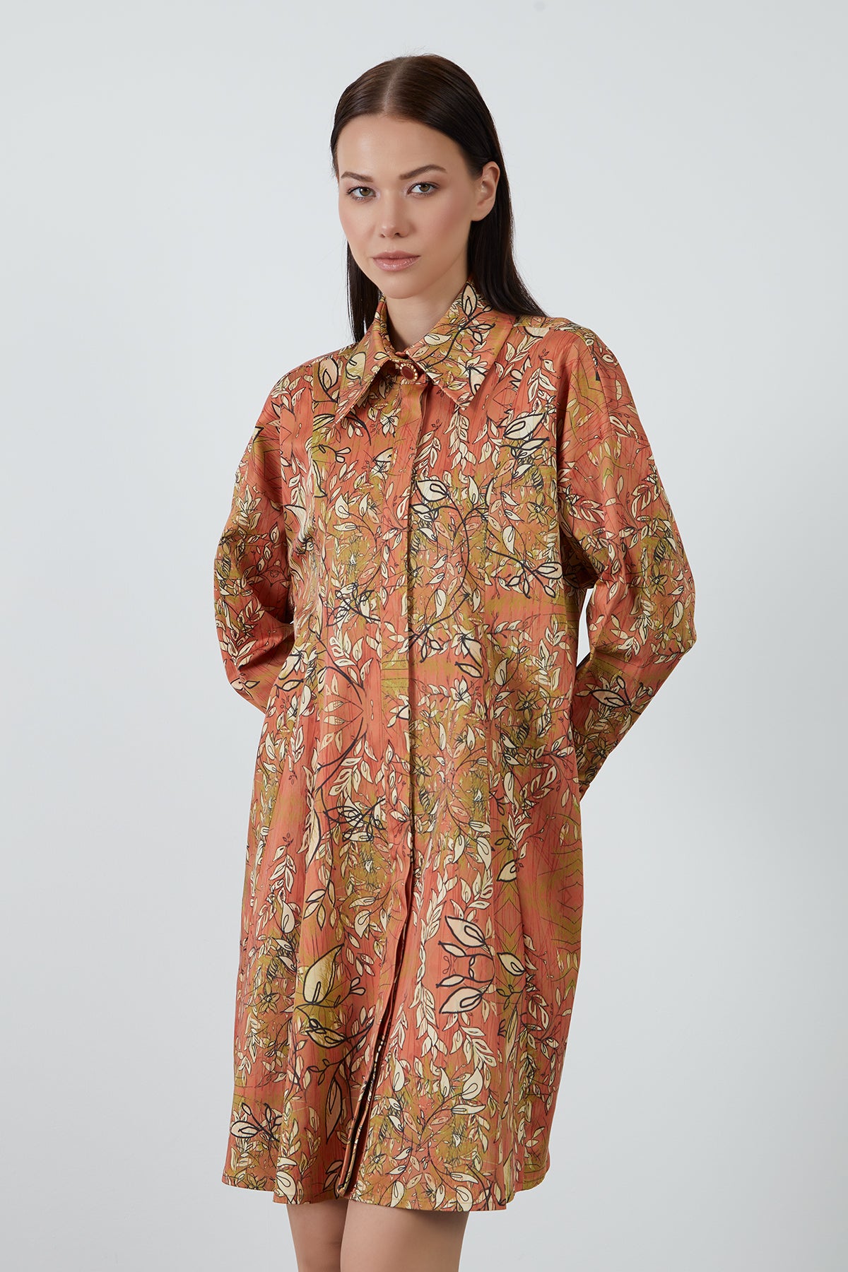 Desenli Gömlek Elbise