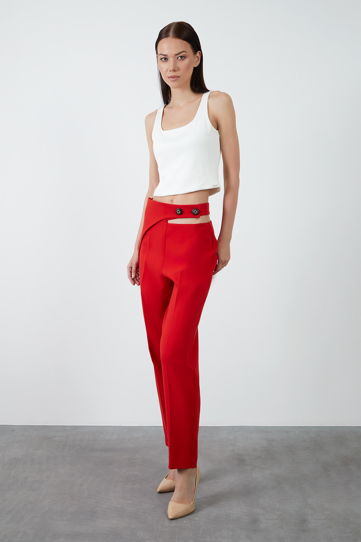 Pencere Detaylı Havuç Pantolon