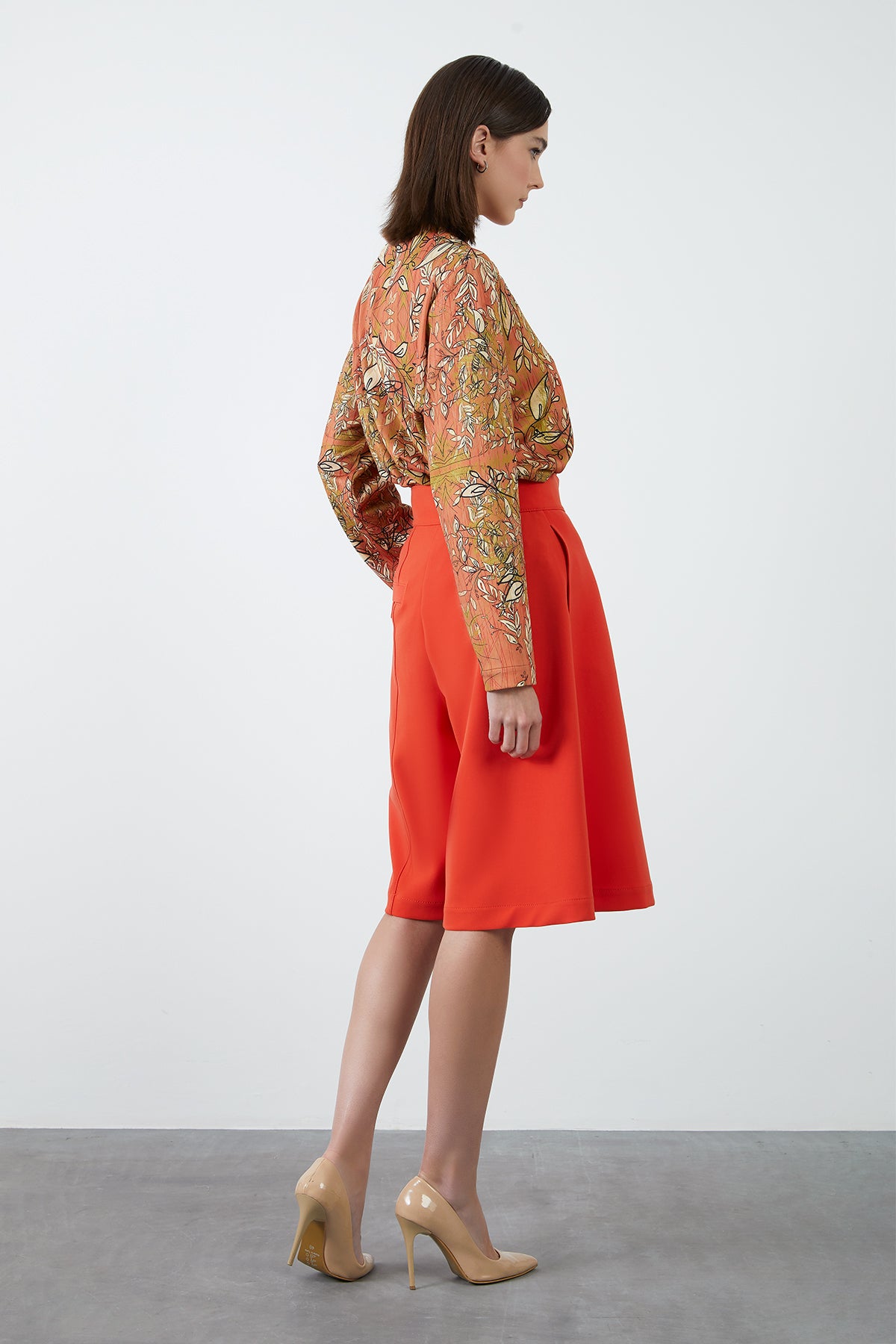 Yüksek Bel Mercan Bermuda Şort