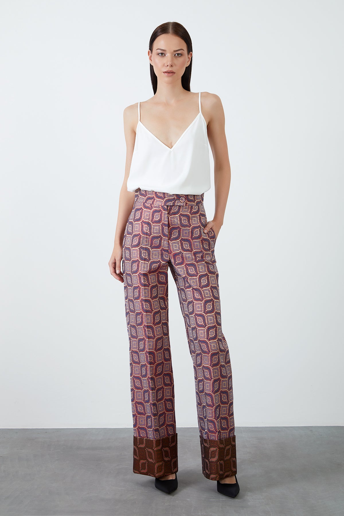 Double Paça Jakarlı Pantolon