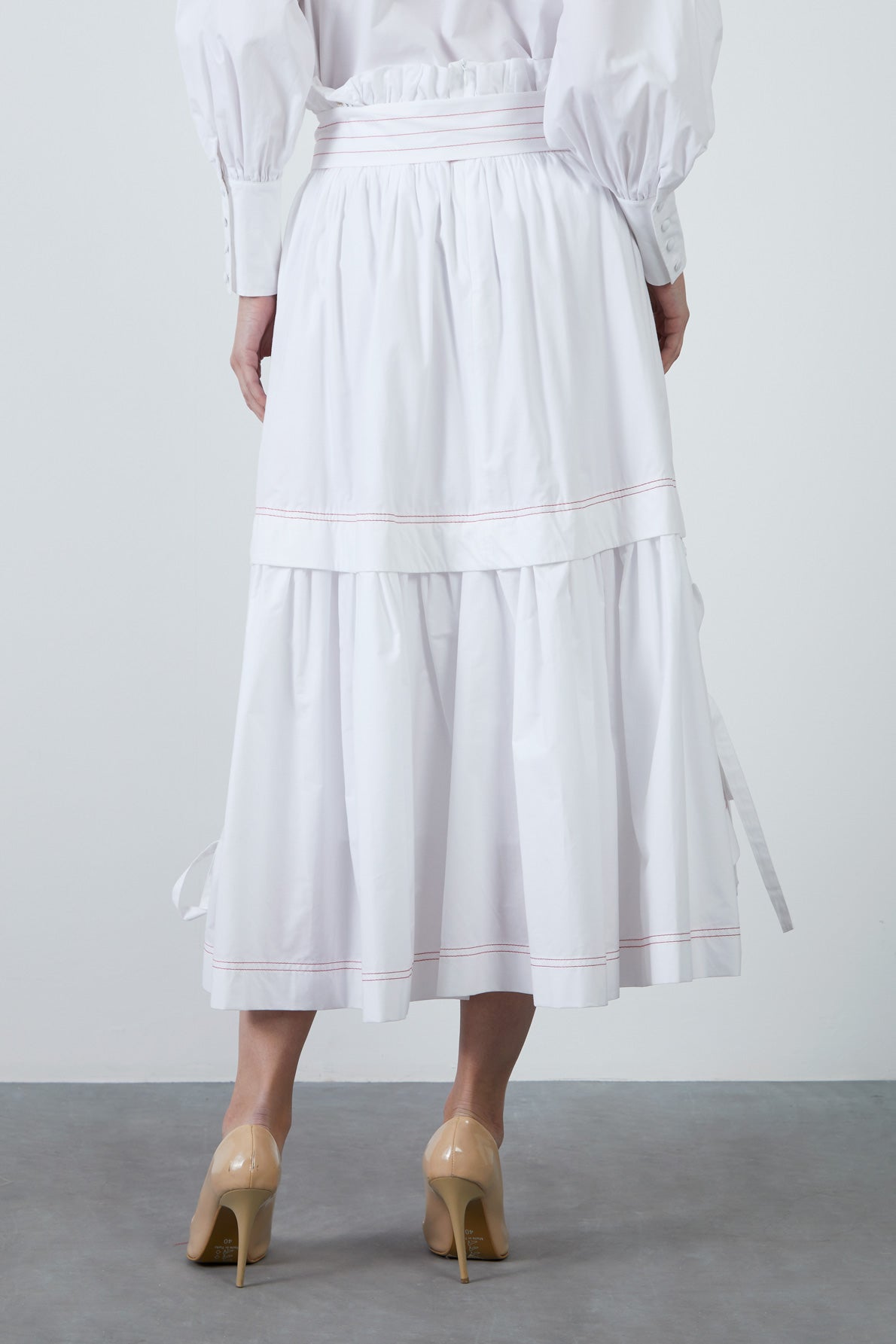 Belden Büzgülü İki Katlı Etek